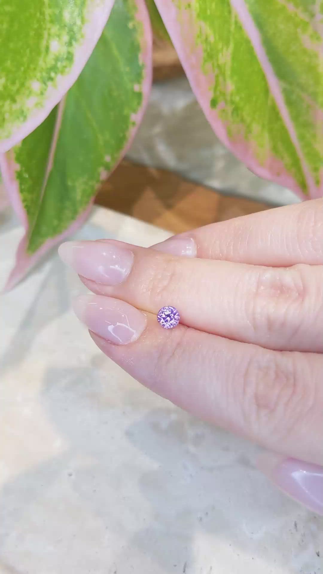0.62 Ct. Pinkish Purple Sapphire from Ceylon (Sri Lanka) Size Video