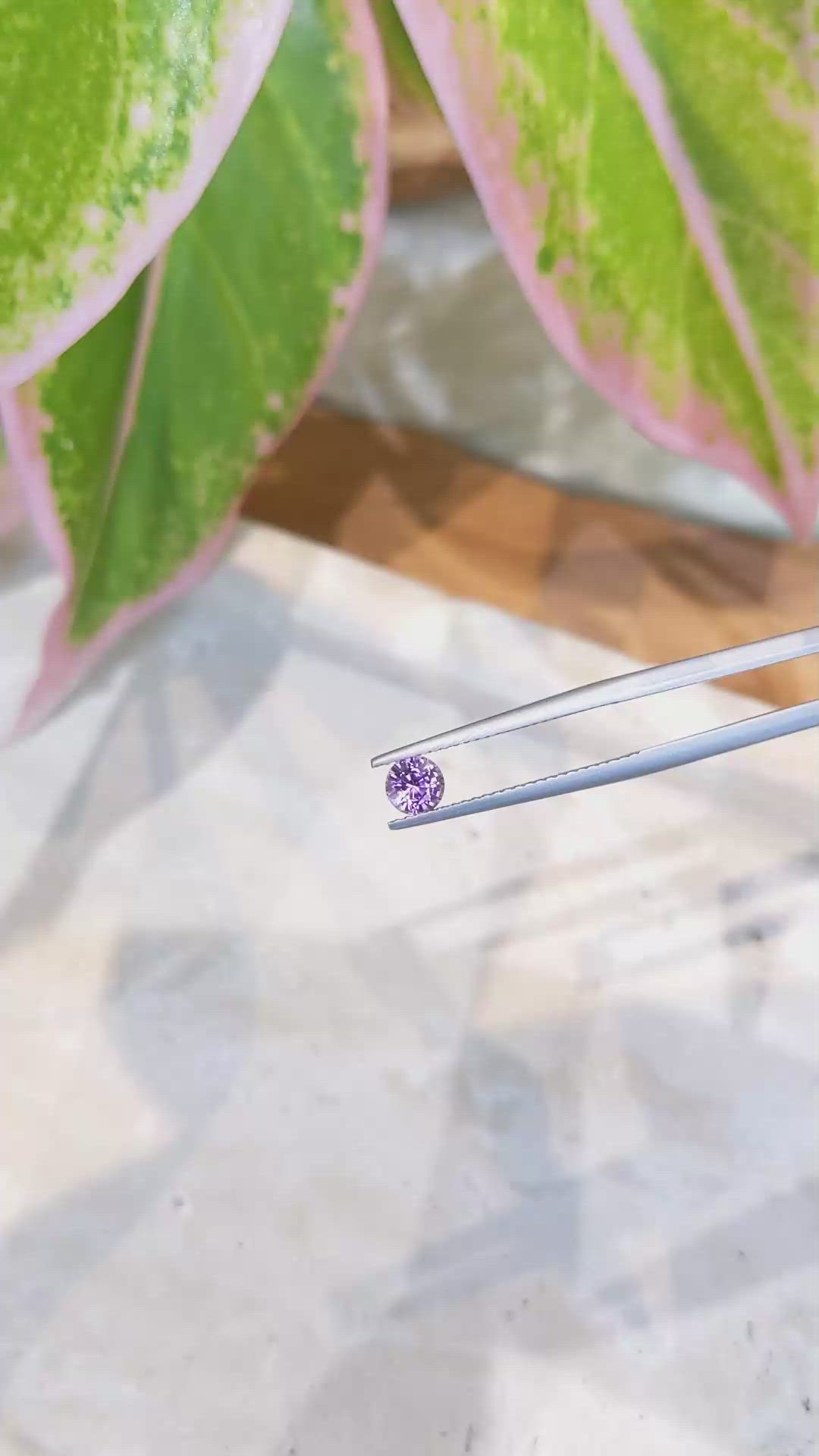 0.60 Ct. Purple Sapphire from Ceylon (Sri Lanka) Size Video