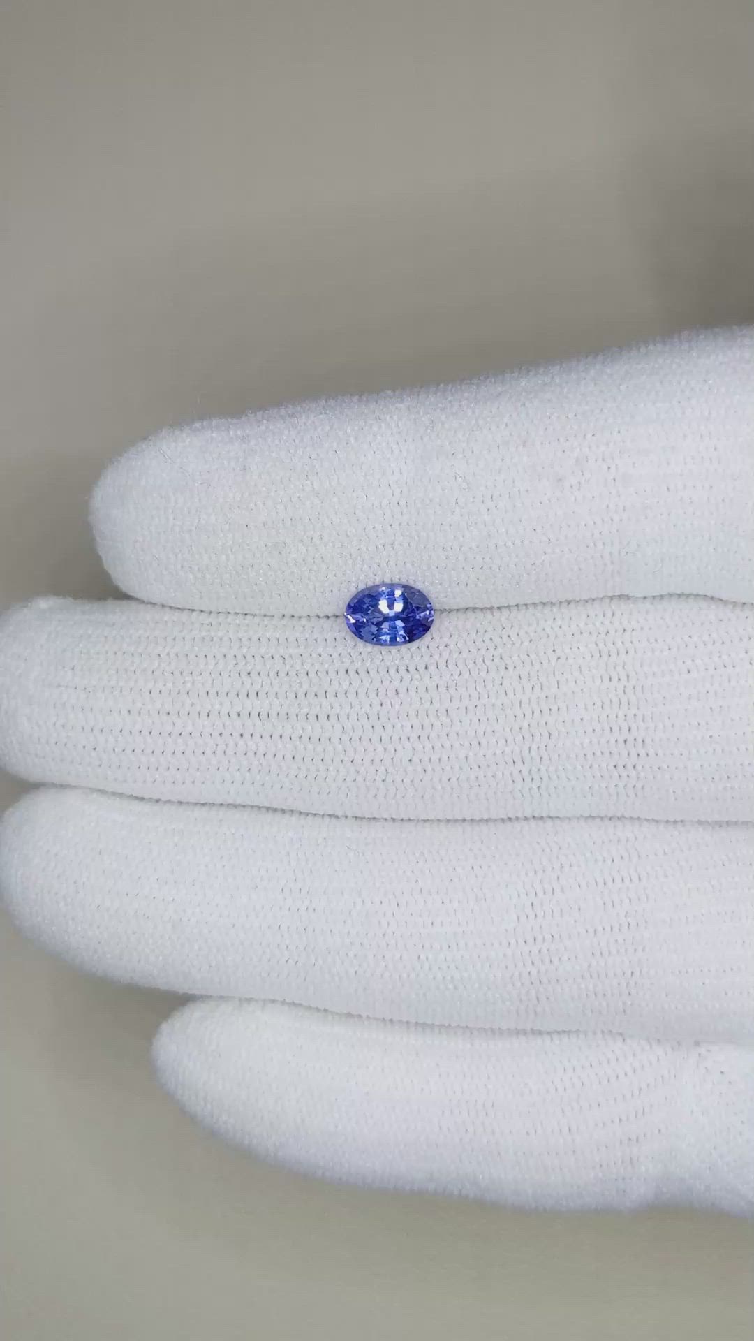 0.69 Ct. Blue Sapphire from Ceylon (Sri Lanka) Size Video