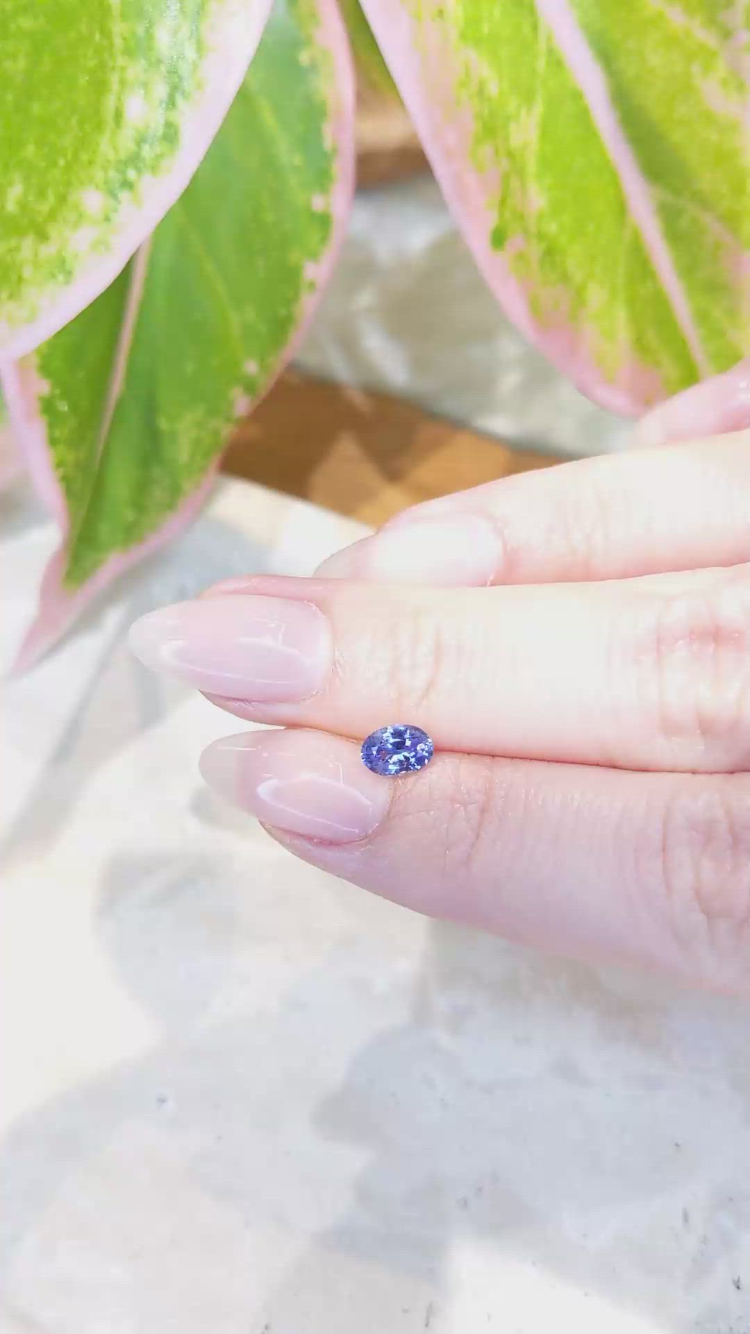 0.69 Ct. Blue Sapphire from Ceylon (Sri Lanka) Size Video
