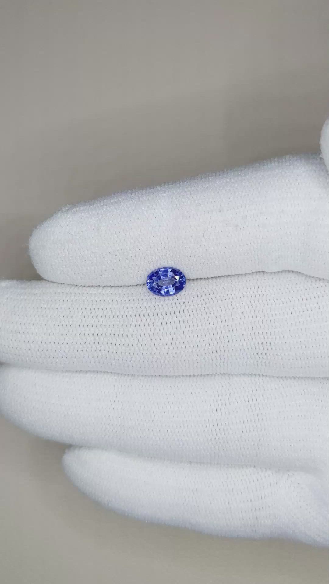 0.78 Ct. Blue Sapphire from Ceylon (Sri Lanka) Size Video
