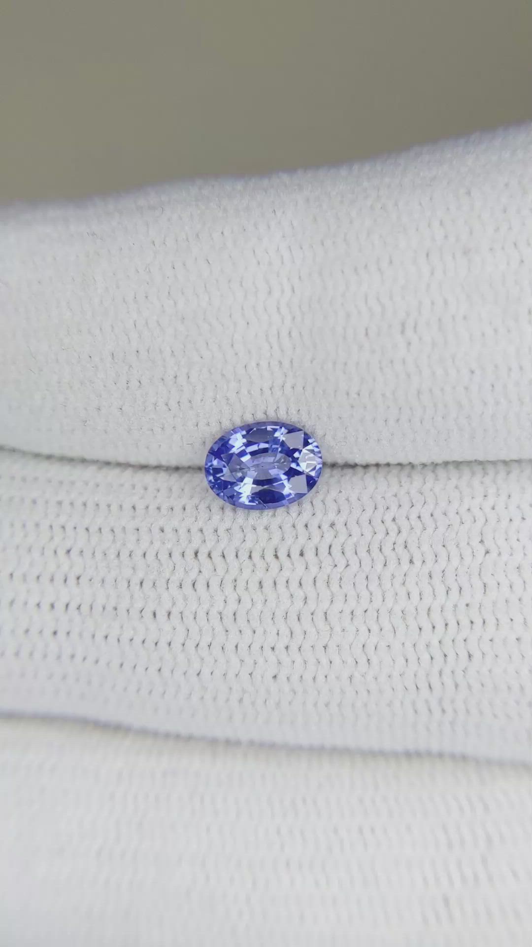0.78 Ct. Blue Sapphire from Ceylon (Sri Lanka) Size Video