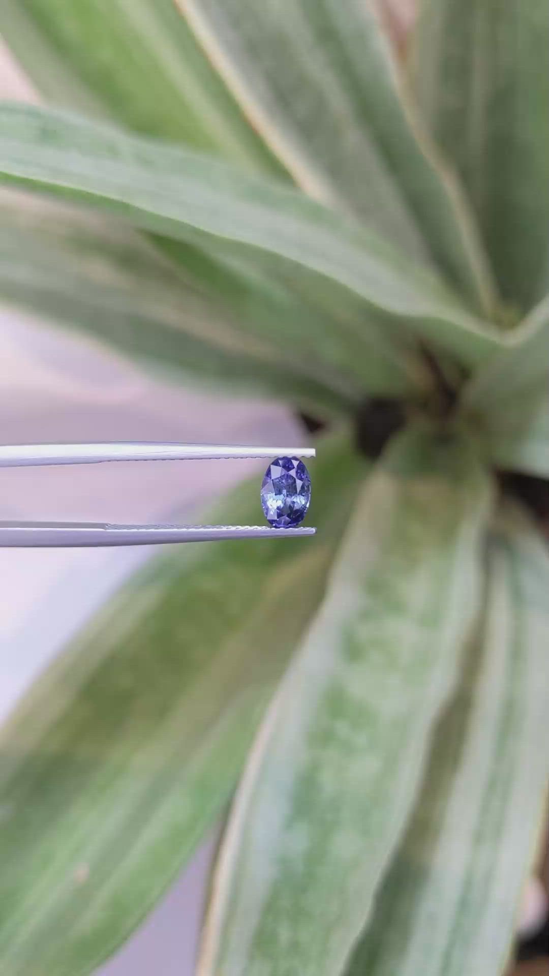 1.03 Ct. Blue Sapphire from Ceylon (Sri Lanka) Size Video