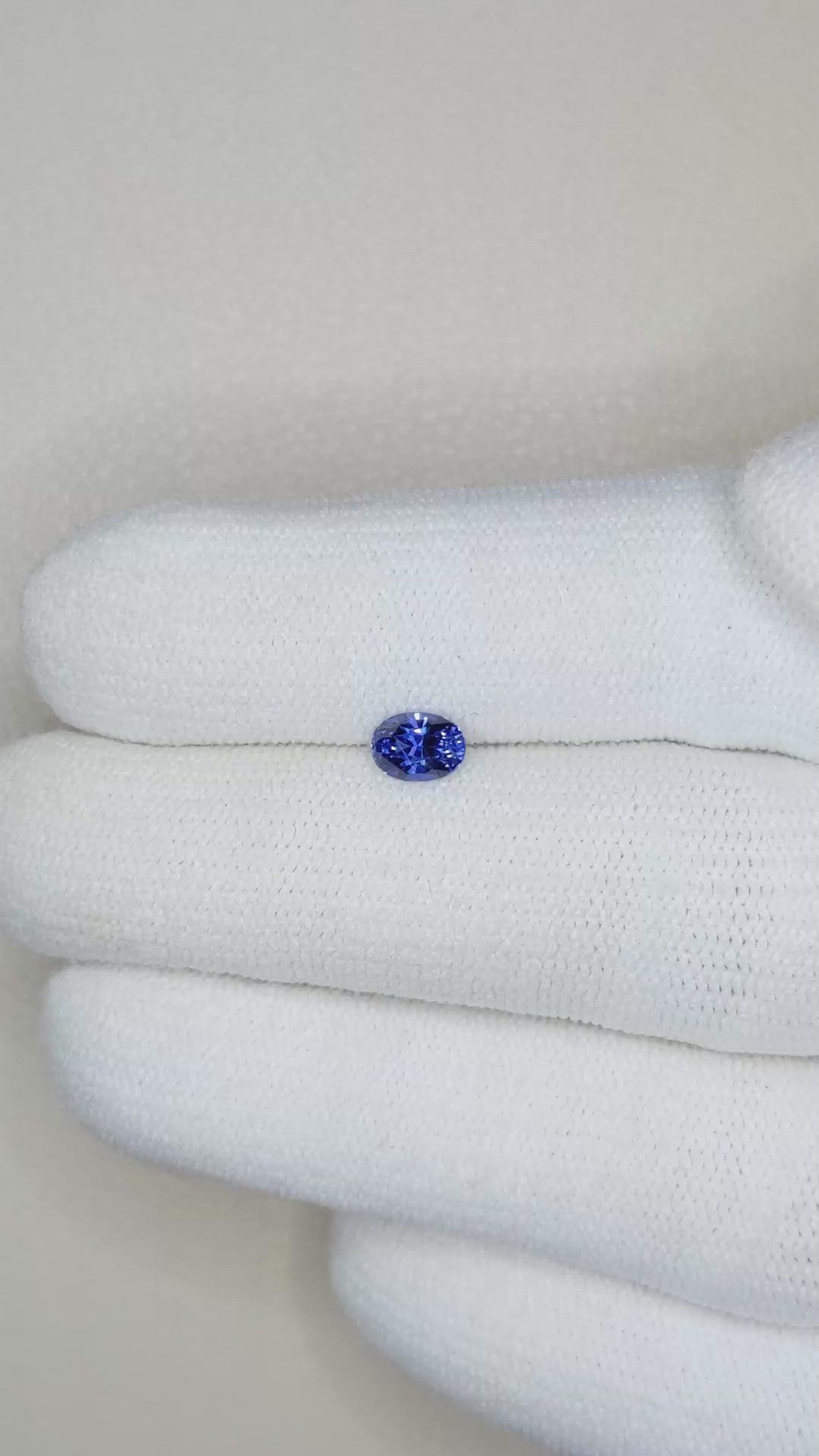 0.54 Ct. Blue Sapphire from Ceylon (Sri Lanka) Size Video