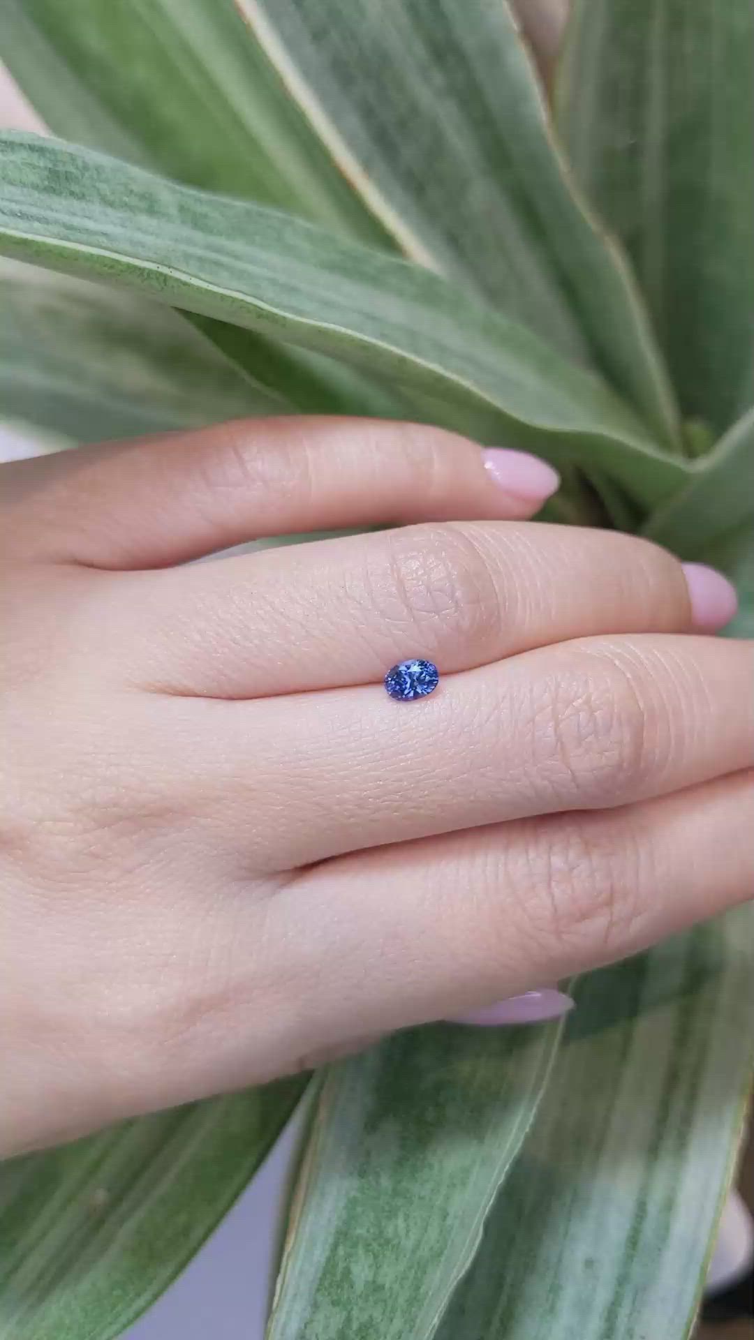 0.54 Ct. Blue Sapphire from Ceylon (Sri Lanka) Size Video