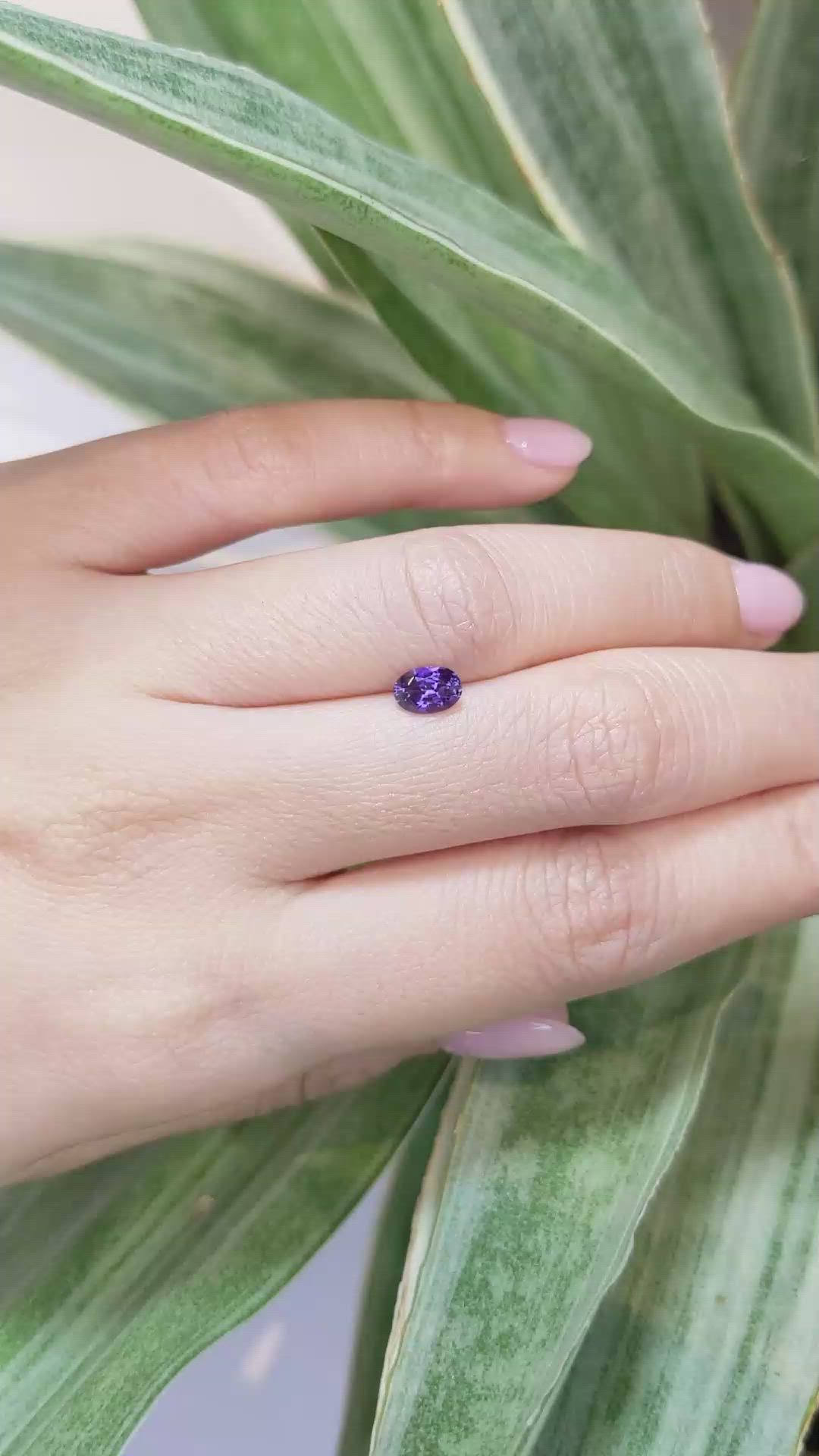 0.74 Ct. Purple Sapphire from Ceylon (Sri Lanka) Size Video