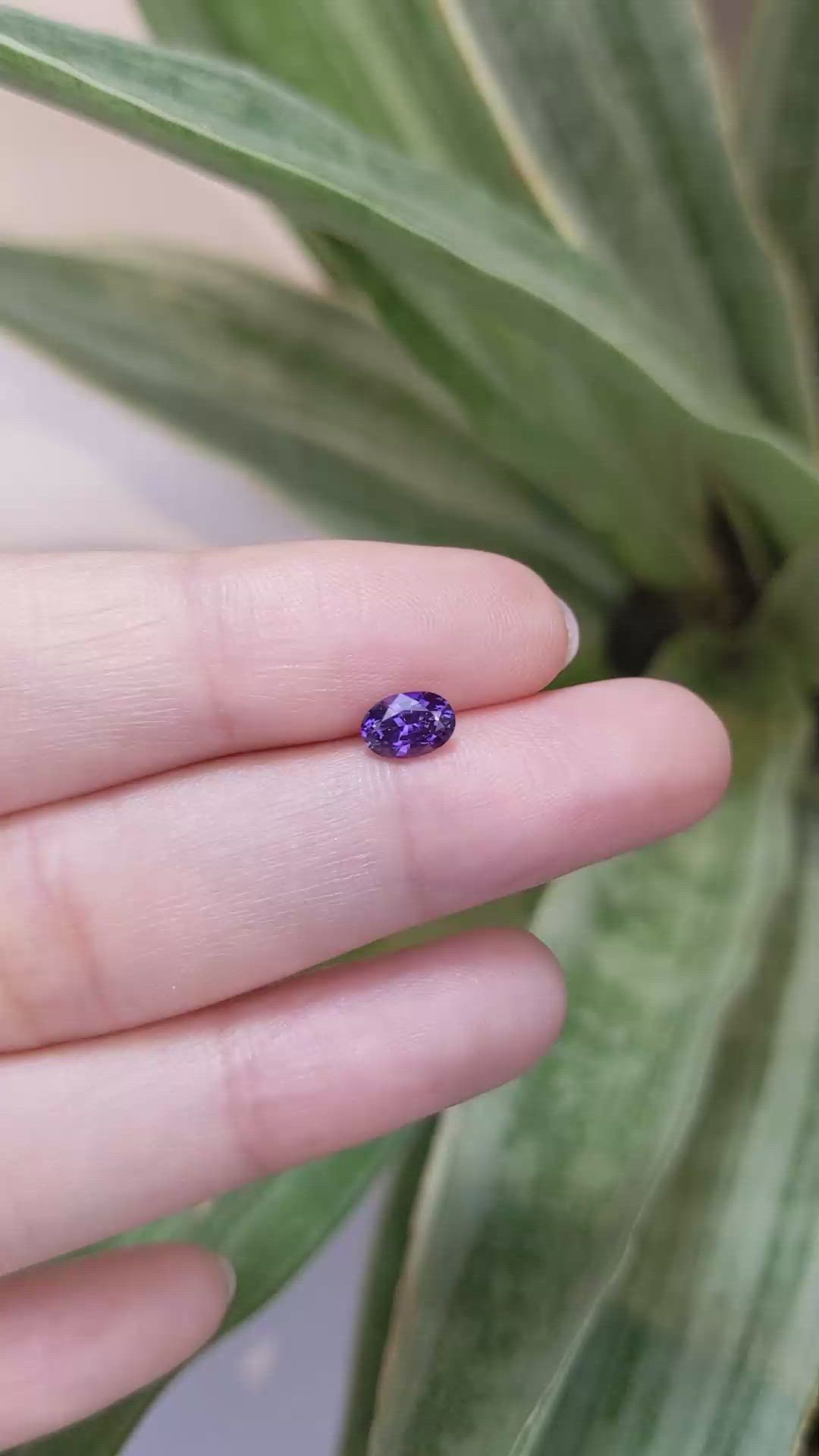0.74 Ct. Purple Sapphire from Ceylon (Sri Lanka) Size Video