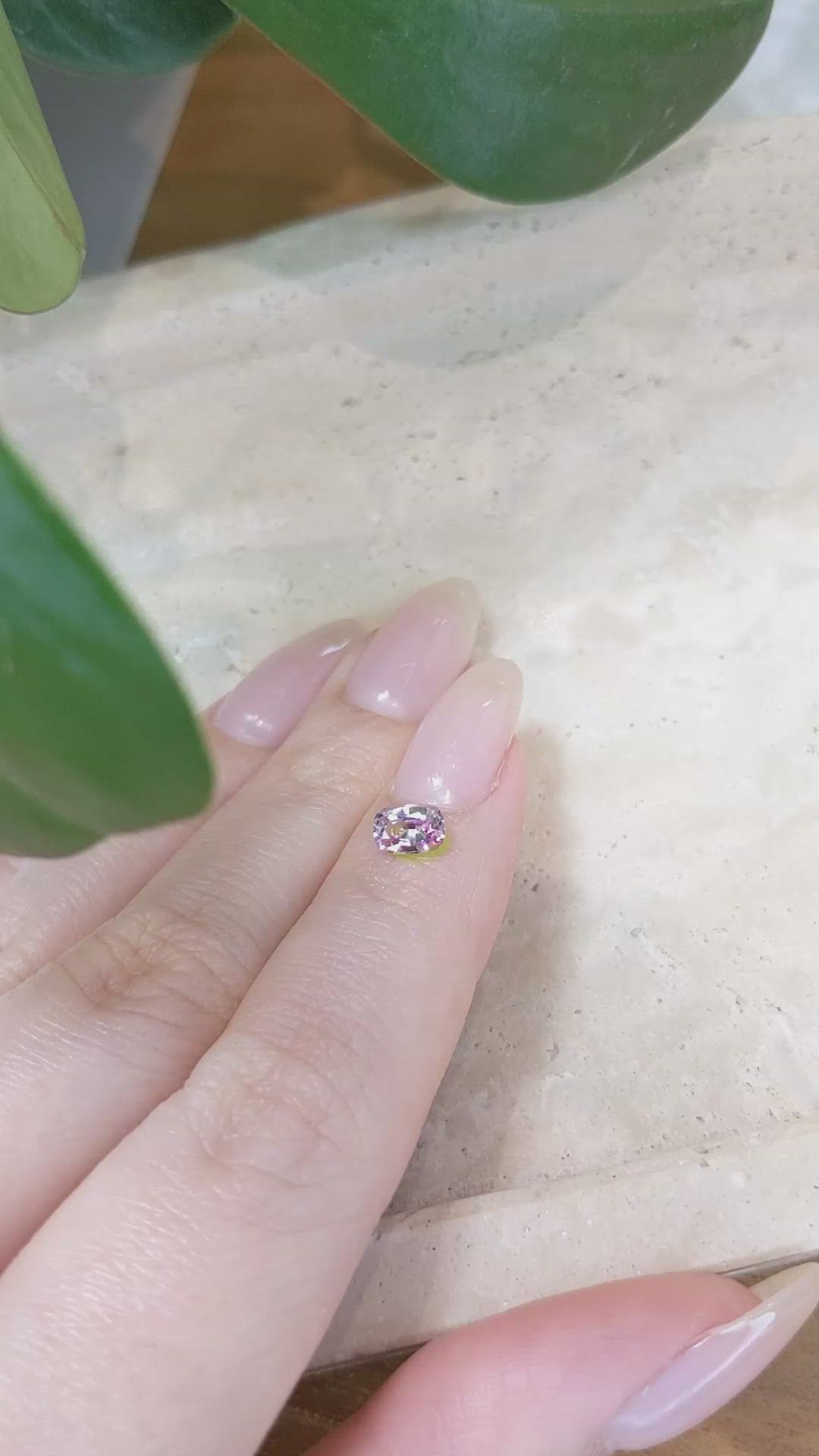 0.56 Ct. Pink Sapphire from Ceylon (Sri Lanka) Size Video