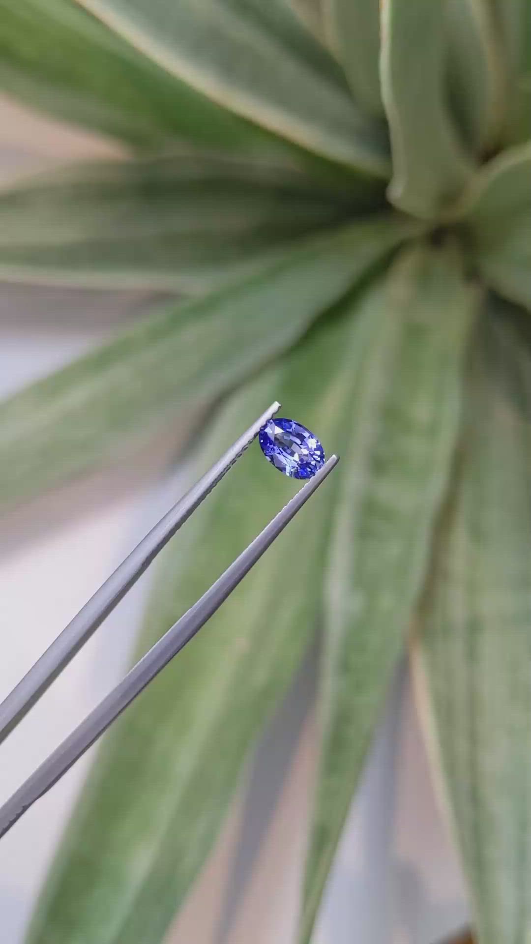 0.87 Ct. Blue Sapphire from Ceylon (Sri Lanka) Size Video