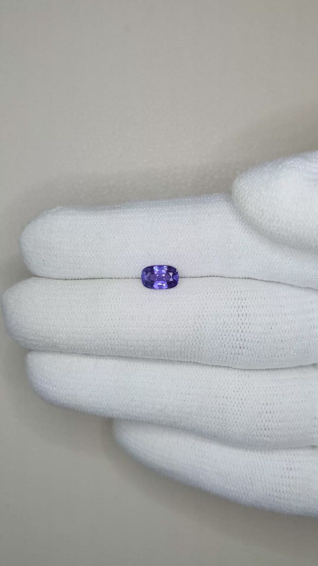 0.84 Ct. Purplish Blue Sapphire from Ceylon (Sri Lanka) Size Video