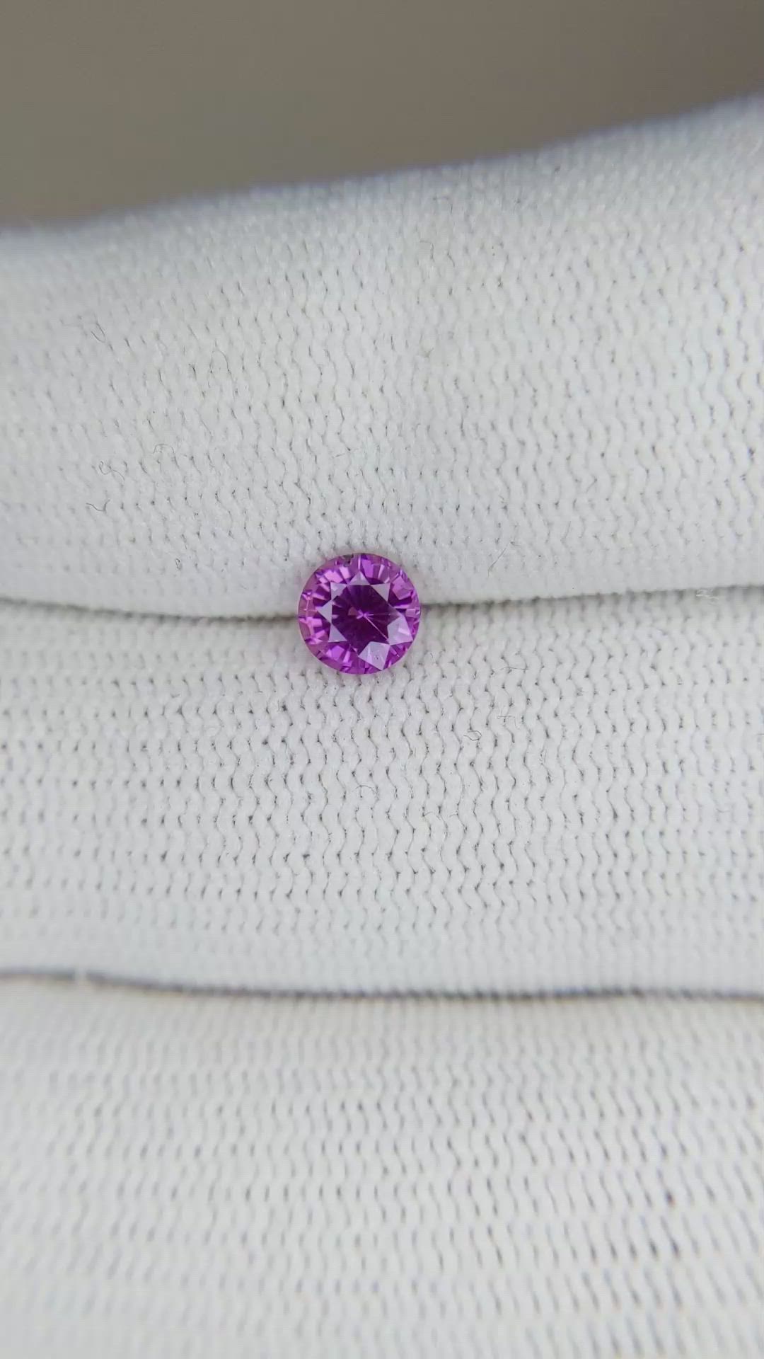 0.61 Ct. Purplish Pink Sapphire from Ceylon (Sri Lanka) Size Video