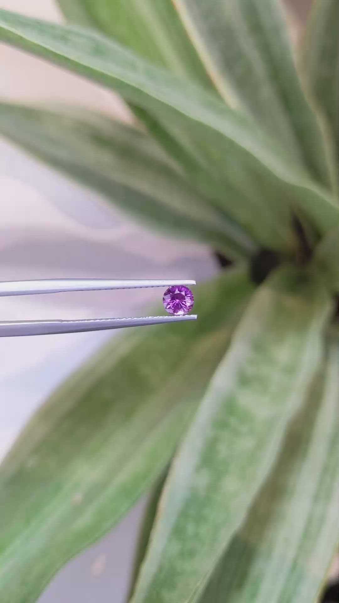 0.61 Ct. Purplish Pink Sapphire from Ceylon (Sri Lanka) Size Video