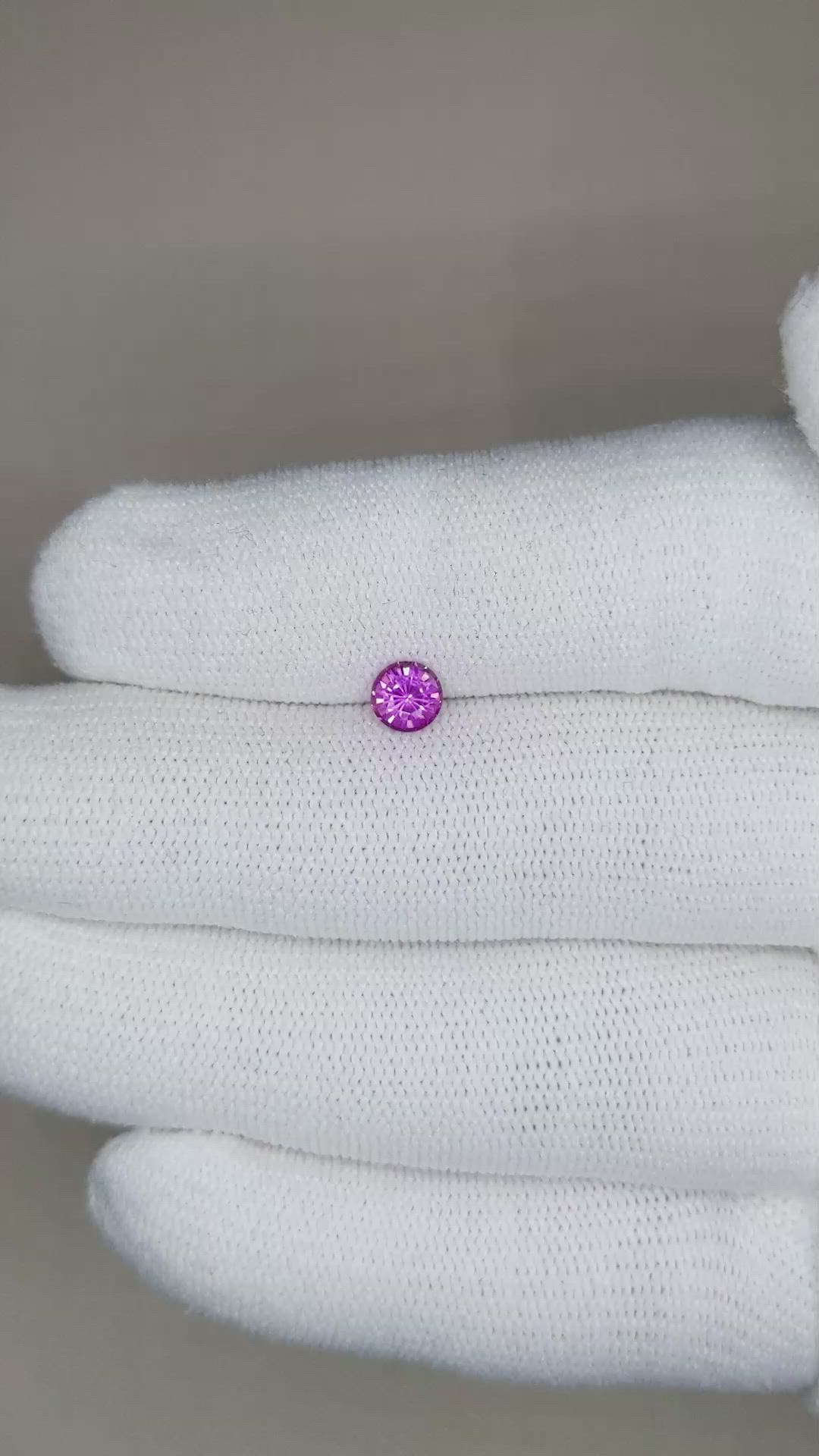 0.61 Ct. Purplish Pink Sapphire from Ceylon (Sri Lanka) Size Video