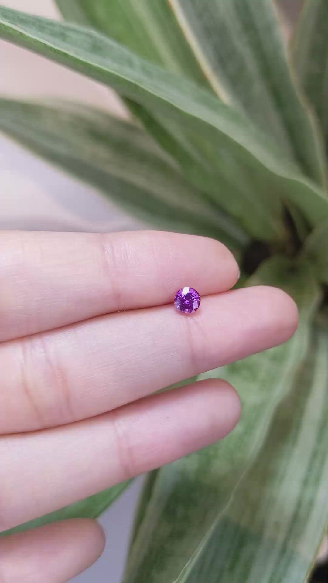 0.61 Ct. Purplish Pink Sapphire from Ceylon (Sri Lanka) Size Video