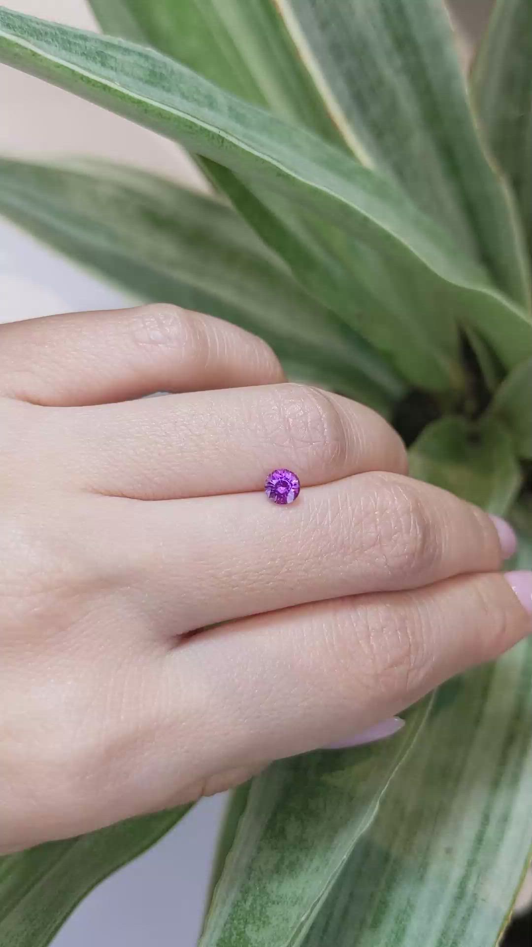 0.61 Ct. Purplish Pink Sapphire from Ceylon (Sri Lanka) Size Video
