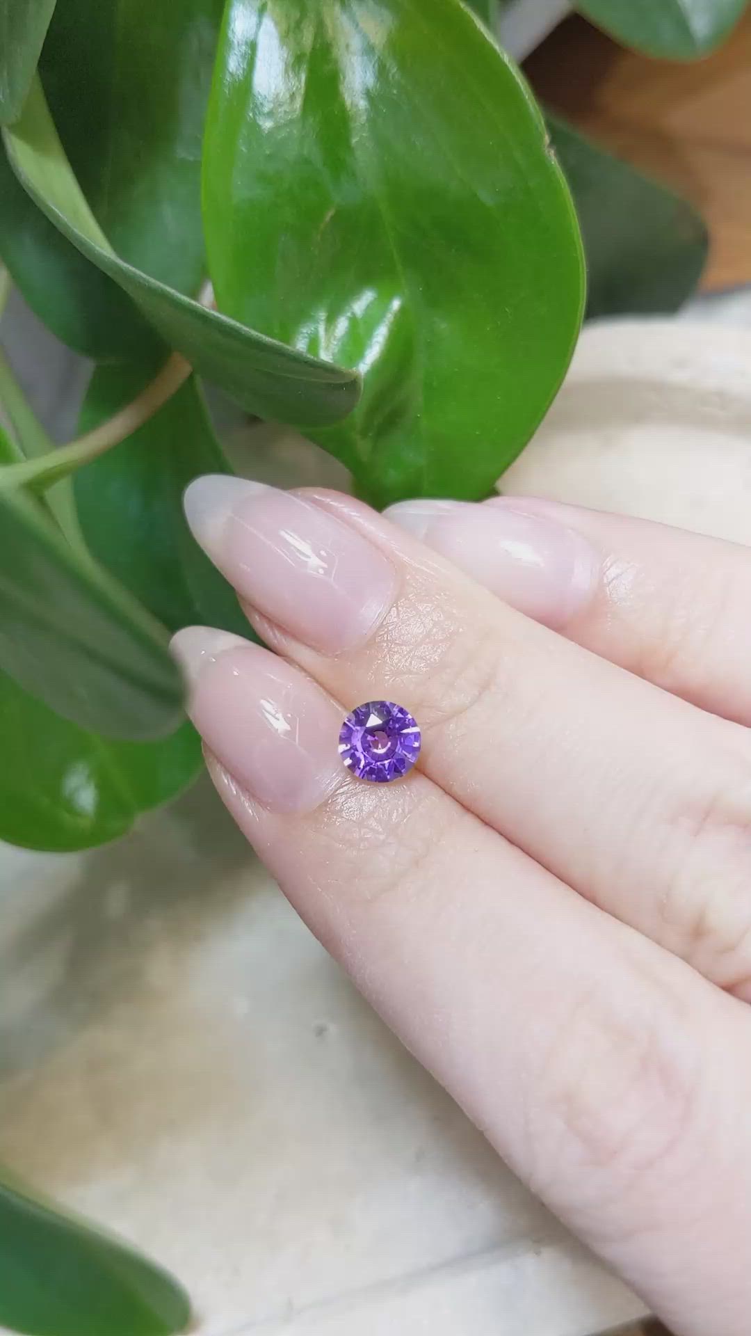 1.08 Ct. Purple Sapphire from Ceylon (Sri Lanka) Size Video