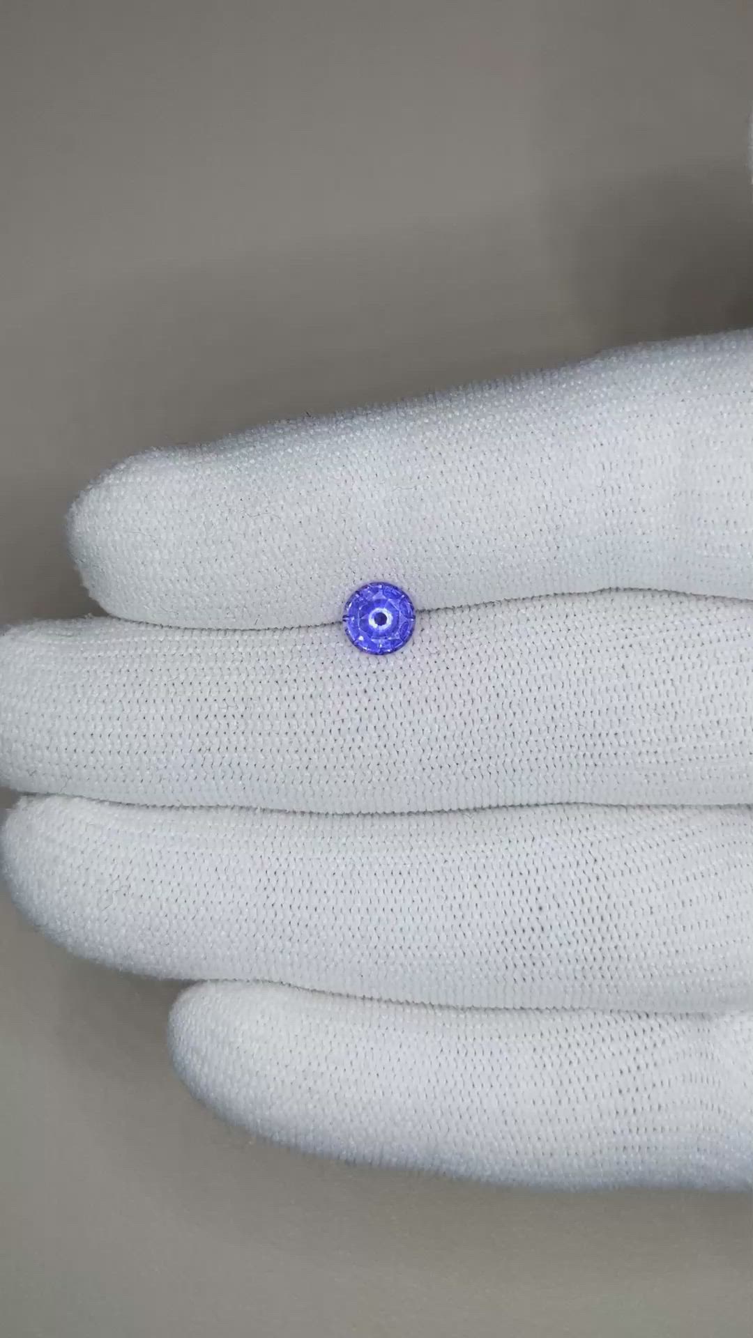 0.85 Ct. Blue Sapphire from Ceylon (Sri Lanka) Size Video