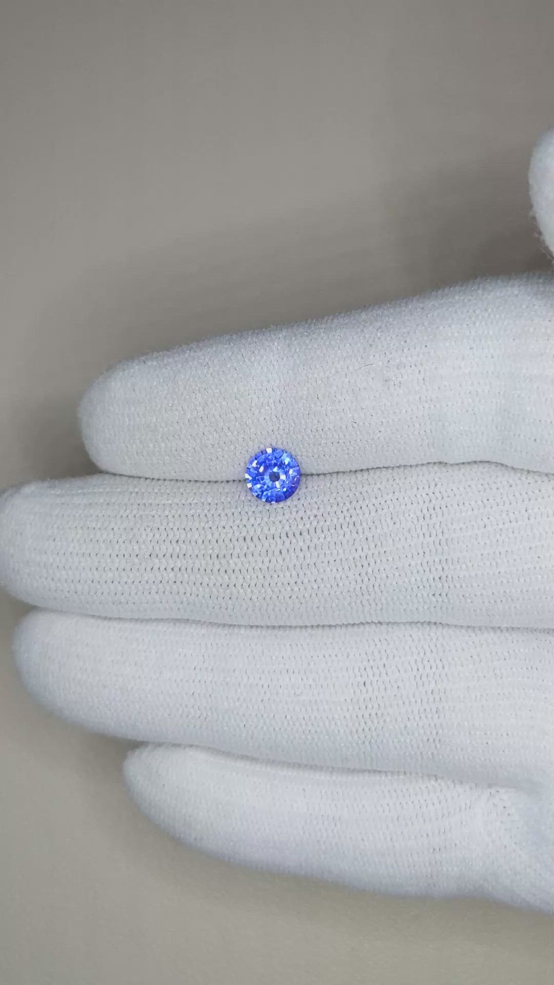 0.78 Ct. Blue Sapphire from Ceylon (Sri Lanka) Size Video