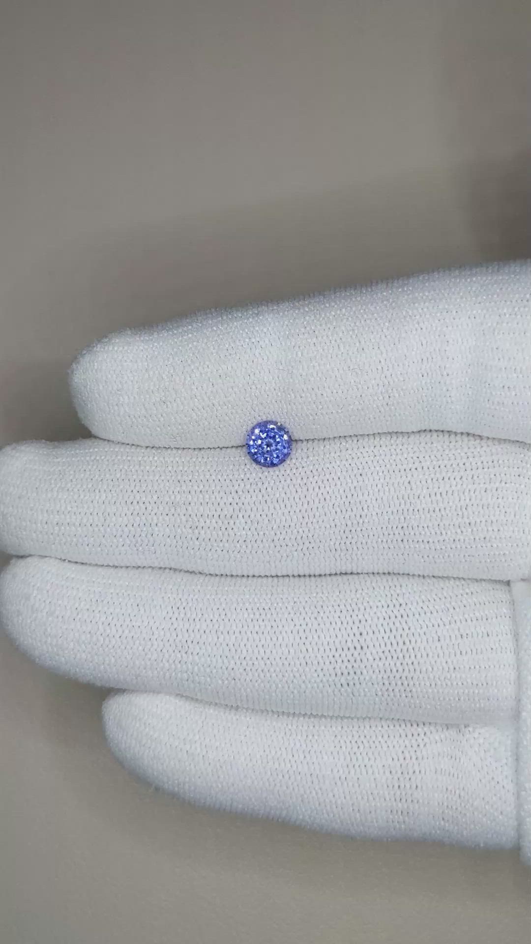 0.68 Ct. Blue Sapphire from Ceylon (Sri Lanka) Size Video