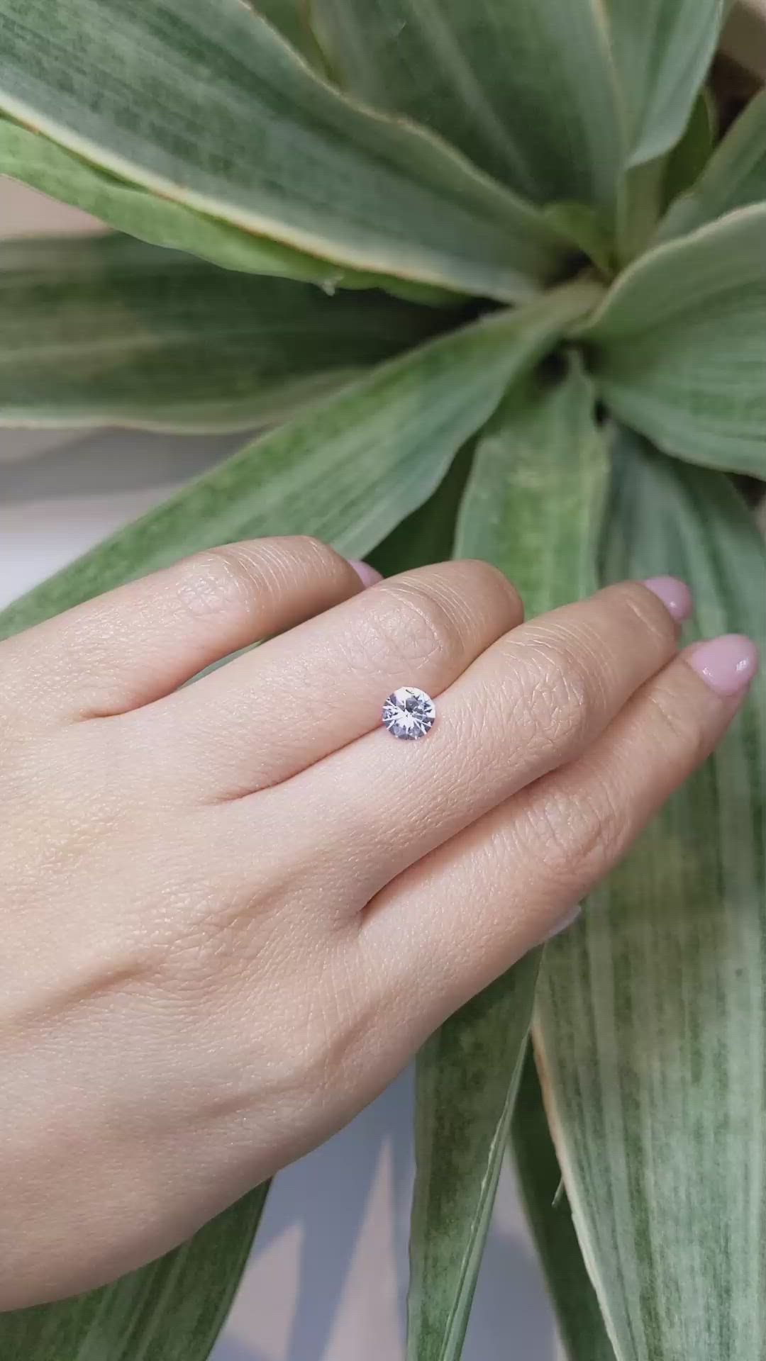 0.83 Ct. White Sapphire from Ceylon (Sri Lanka) Size Video