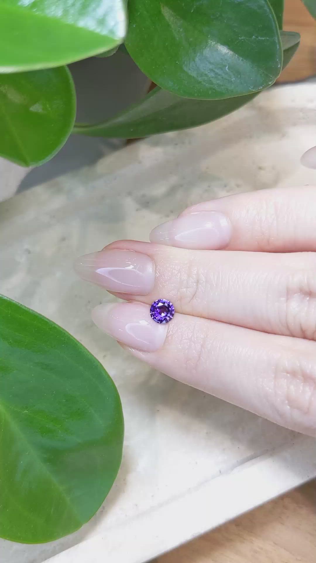 0.65 Ct. Purple Sapphire from Ceylon (Sri Lanka) Size Video
