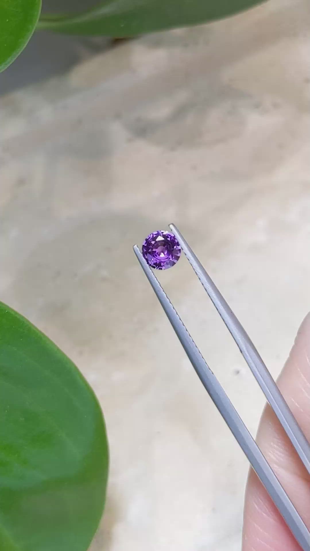 0.65 Ct. Purple Sapphire from Ceylon (Sri Lanka) Size Video