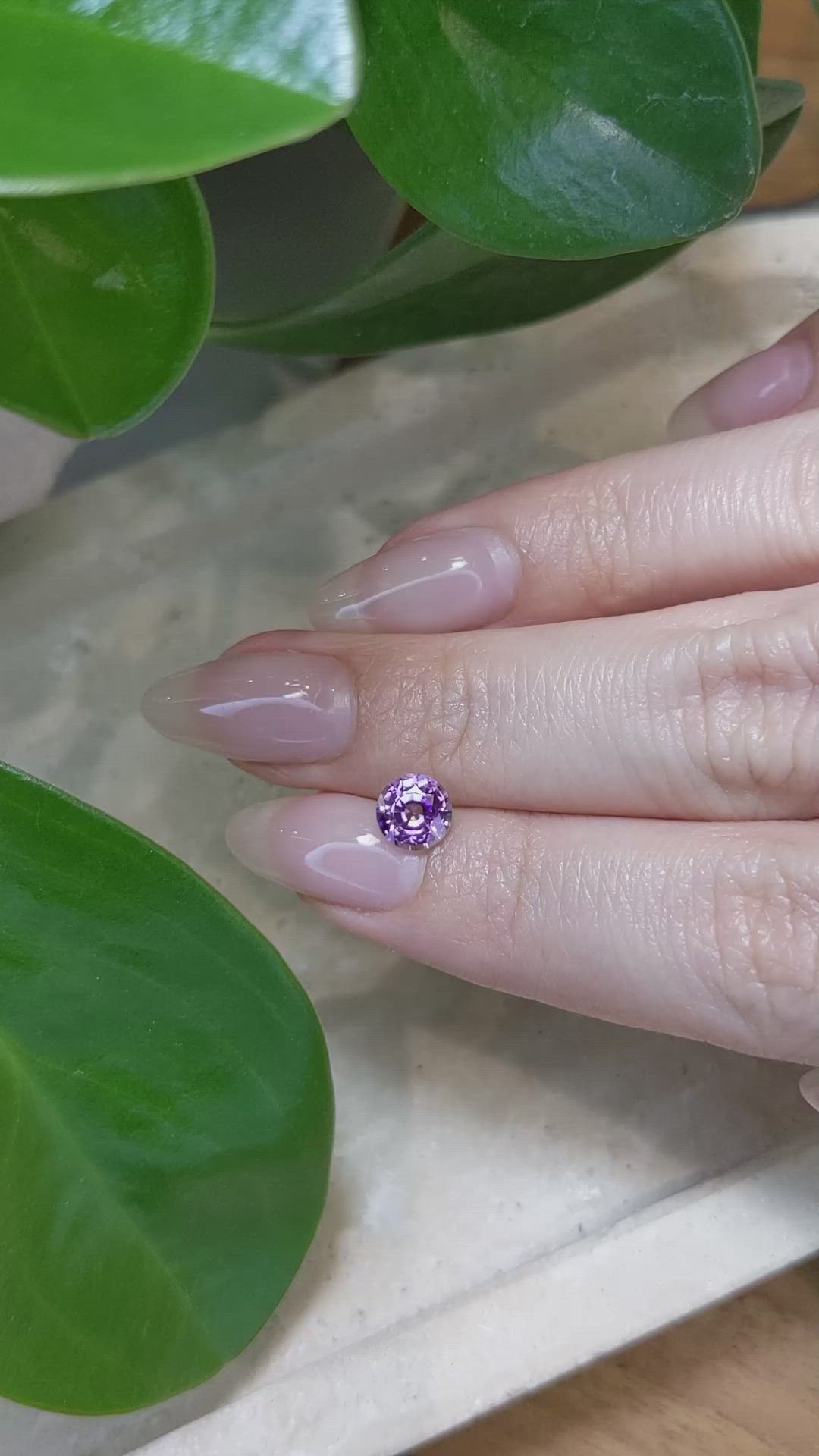 1.22 Ct. Purplish Pink Sapphire from Ceylon (Sri Lanka) Size Video