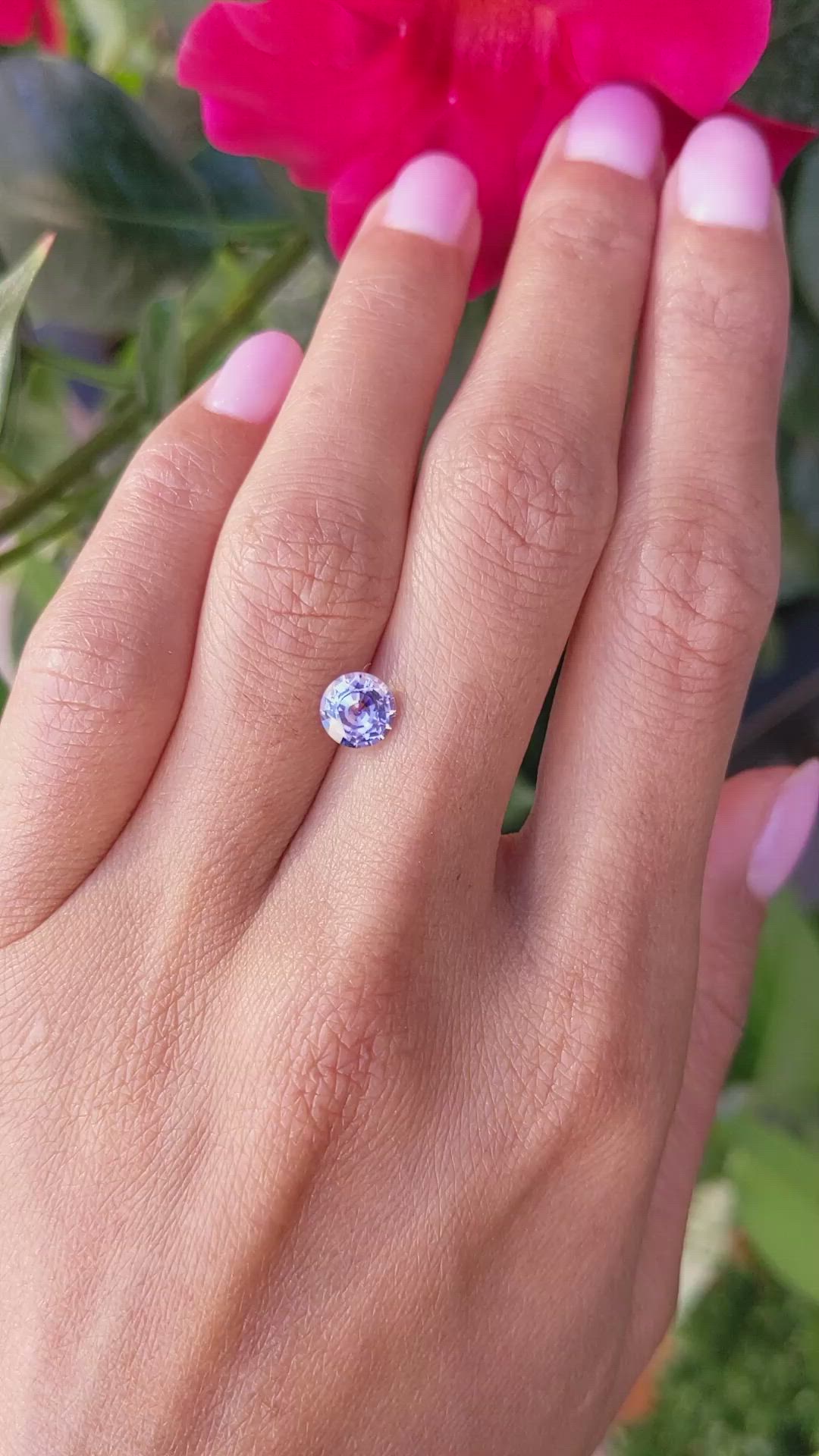 1.22 Ct. Purplish Pink Sapphire from Ceylon (Sri Lanka) Size Video