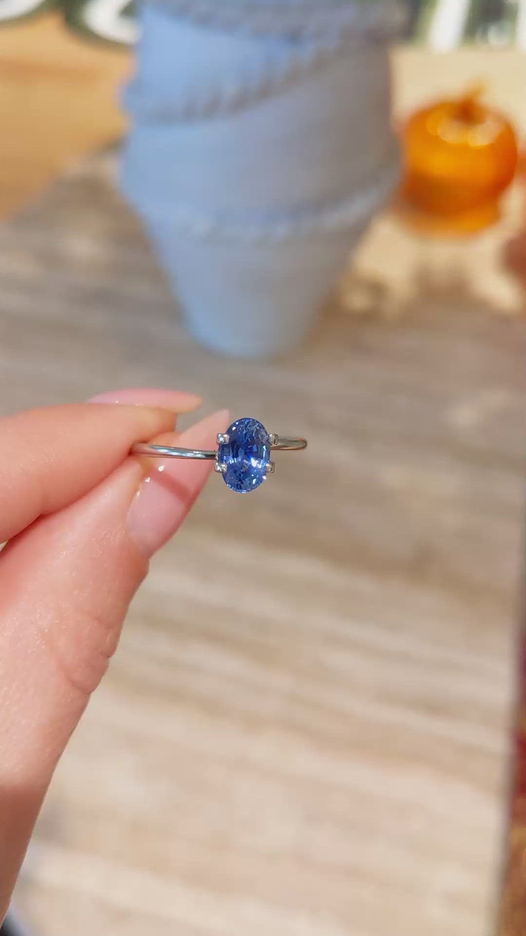 1.26 Ct. Blue Sapphire from Ceylon (Sri Lanka) Size Video