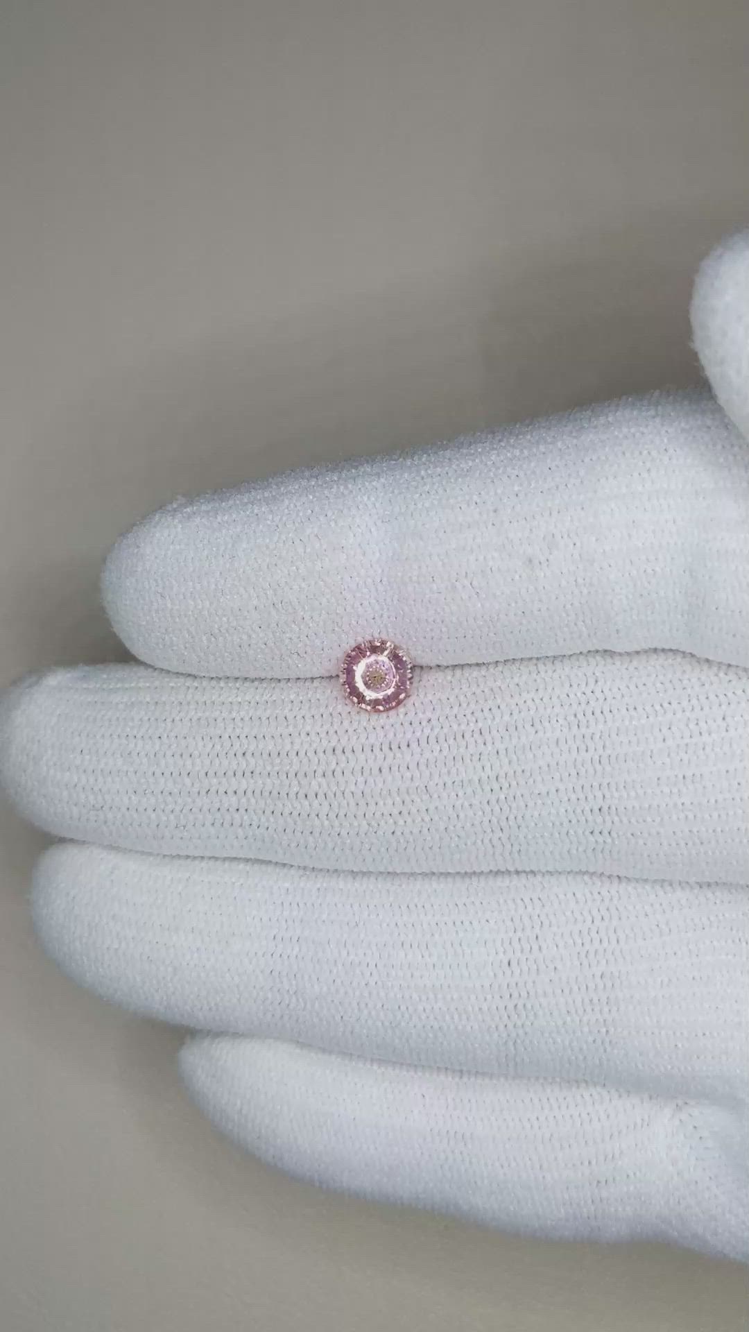 0.74 Ct. Padparadscha Sapphire from Ceylon (Sri Lanka) Size Video
