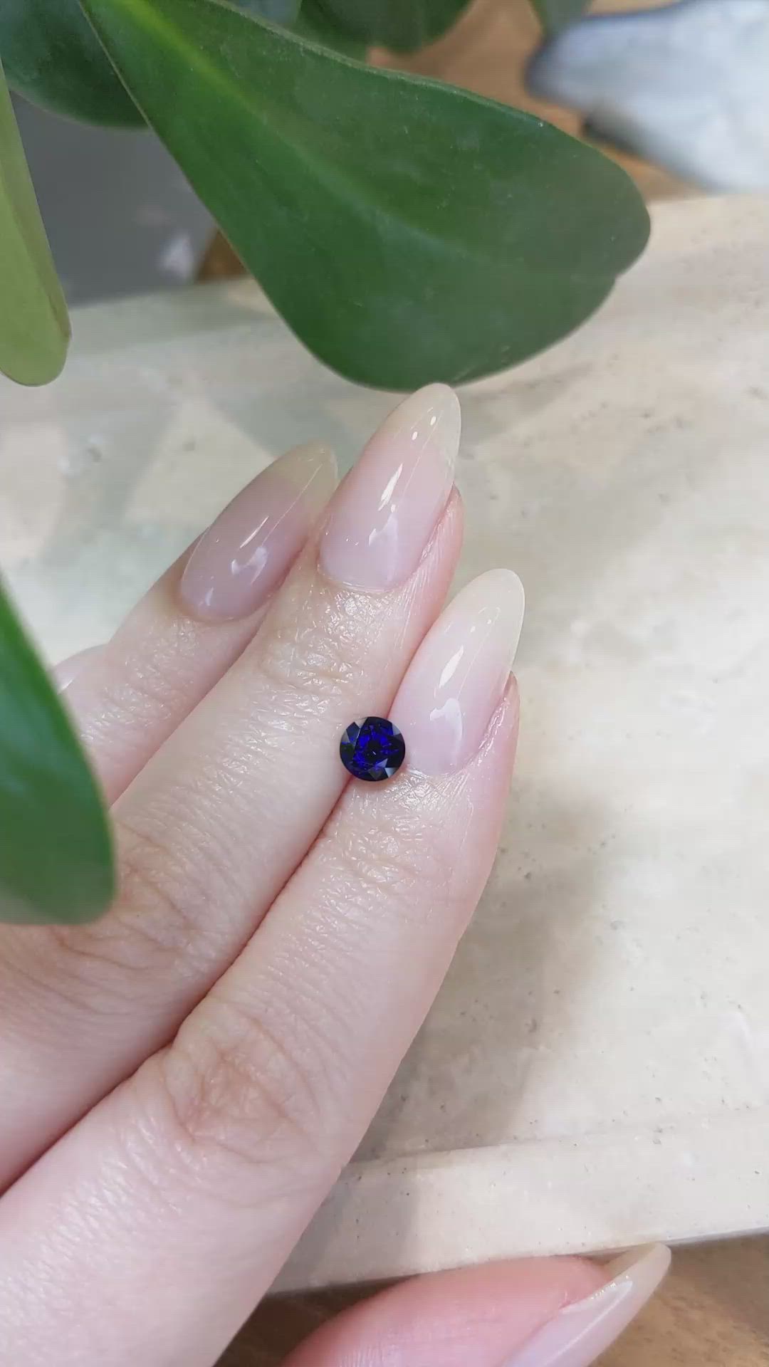 0.73 Ct. Blue Sapphire from Ceylon (Sri Lanka) Size Video
