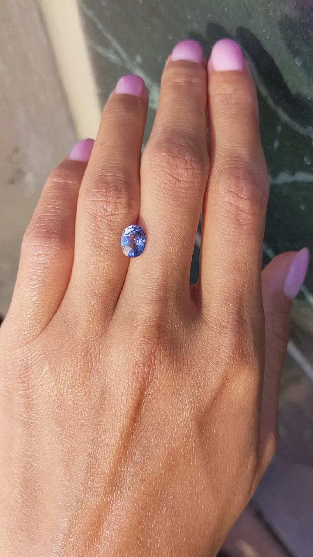 1.65 Ct. Purple Sapphire from Ceylon (Sri Lanka) Size Video