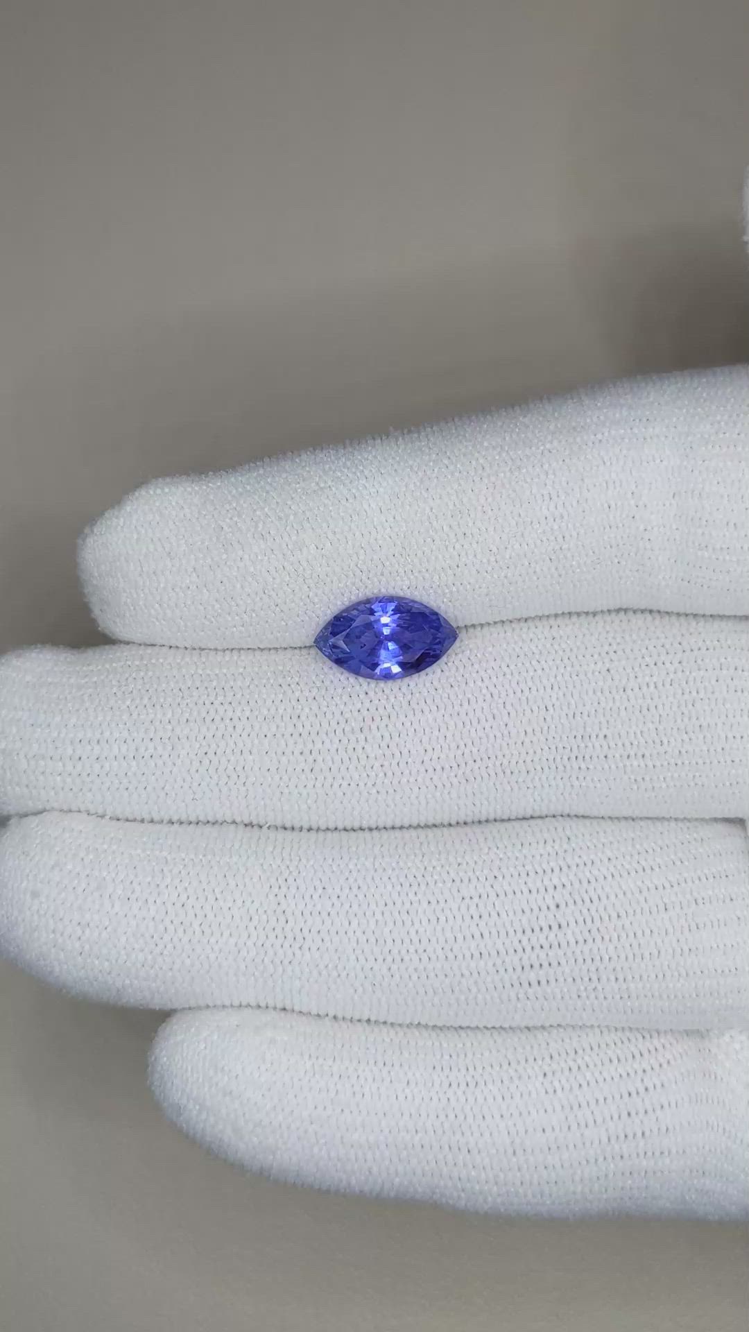2.90 Ct. Blue Sapphire from Ceylon (Sri Lanka) Size Video