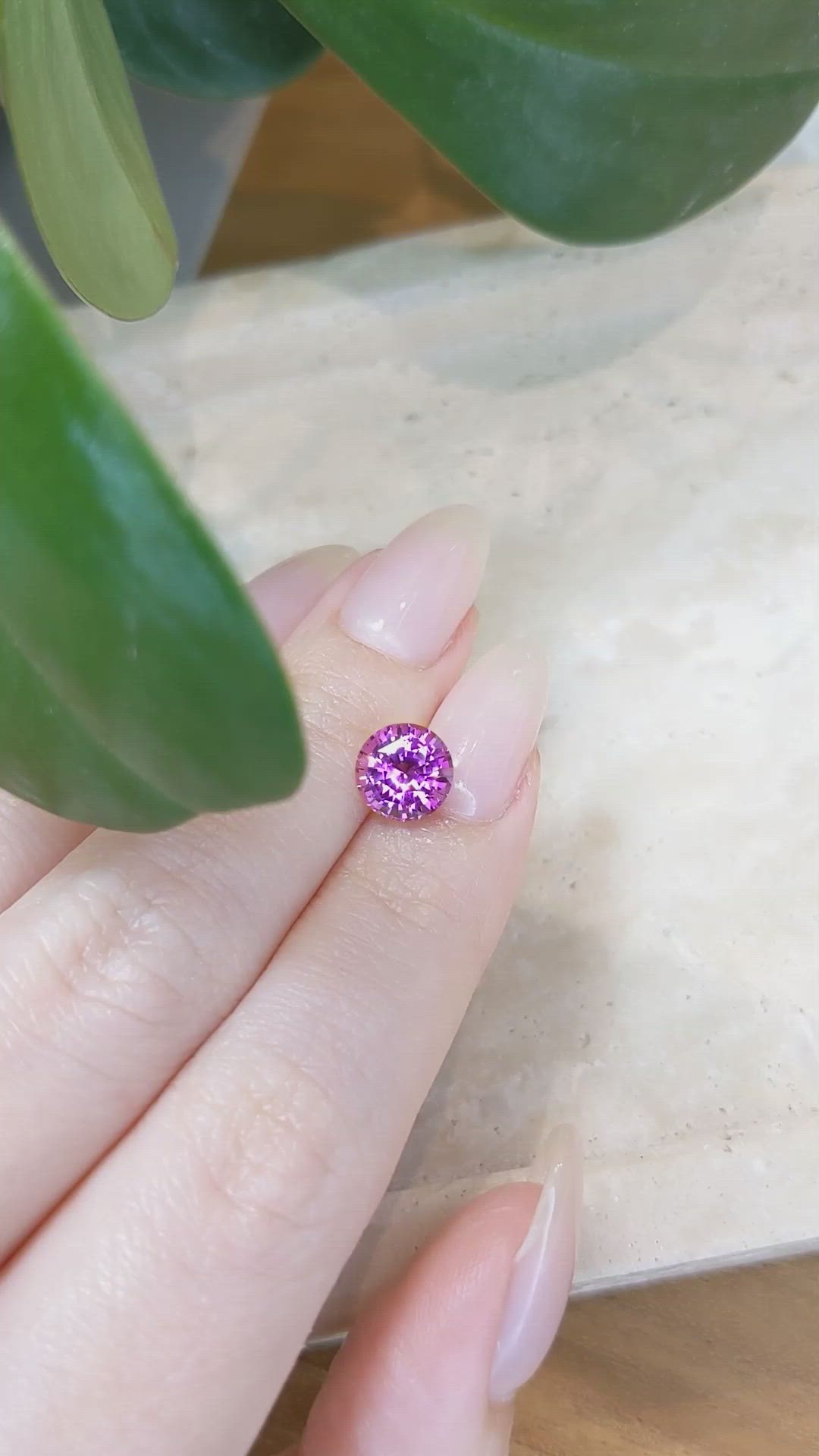 2.66 Ct. Purplish Pink Sapphire from Ceylon (Sri Lanka) Size Video