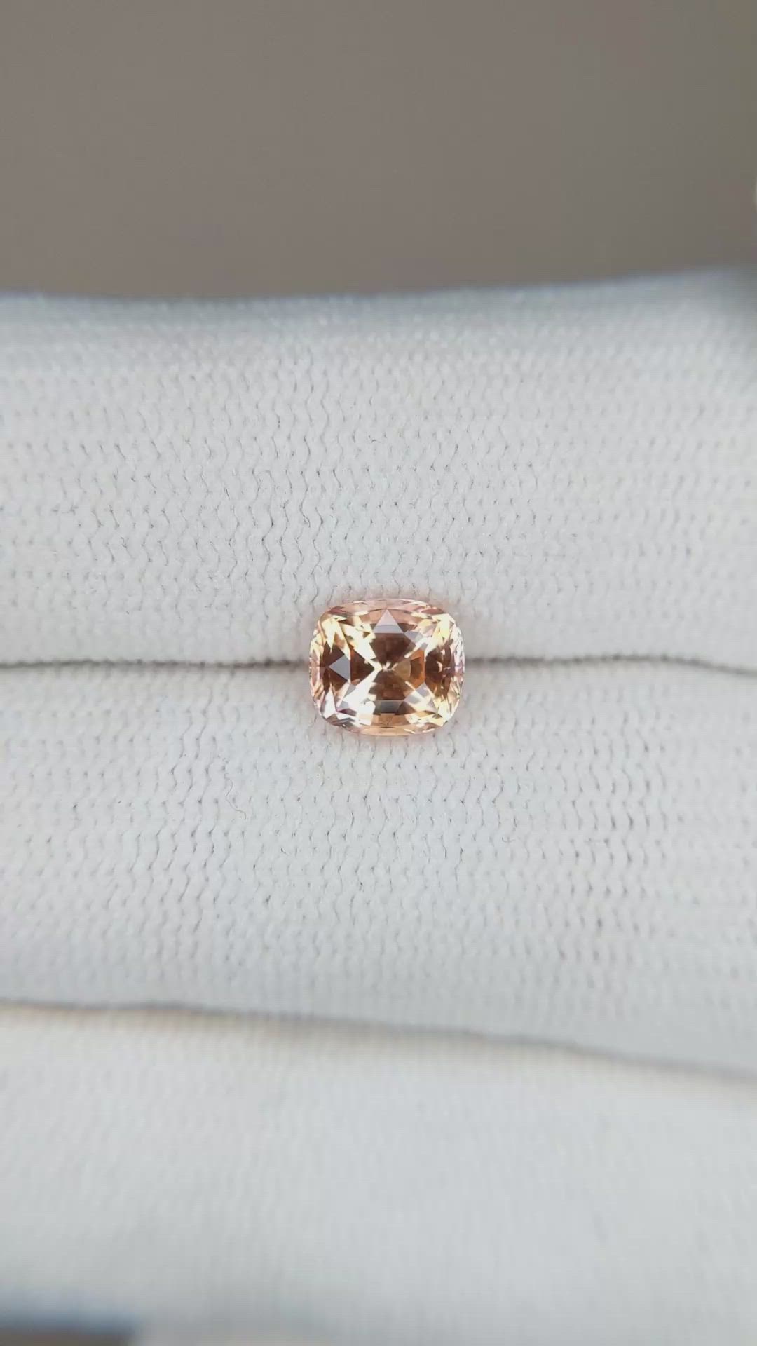 1.17 Ct. Peach Sapphire from Ceylon (Sri Lanka) Size Video