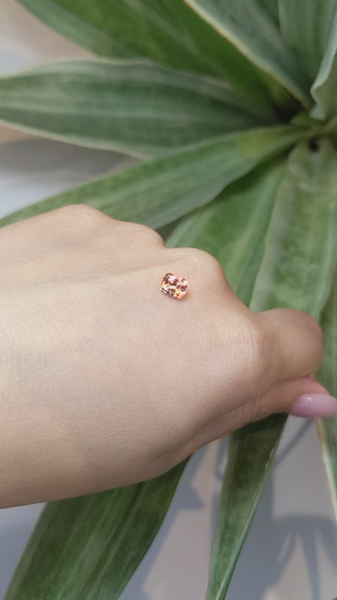 1.17 Ct. Peach Sapphire from Ceylon (Sri Lanka) Size Video