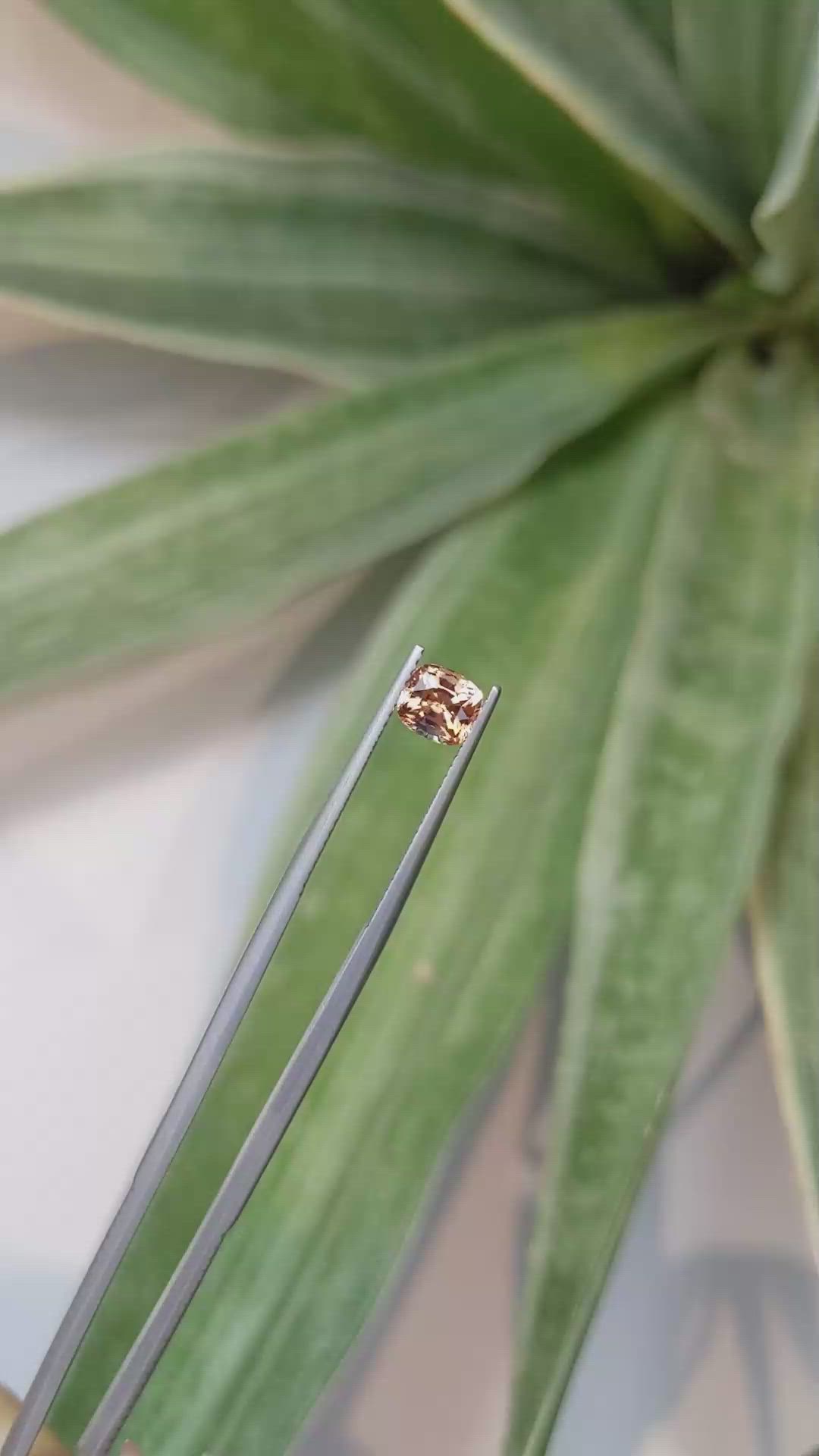 1.17 Ct. Peach Sapphire from Ceylon (Sri Lanka) Size Video