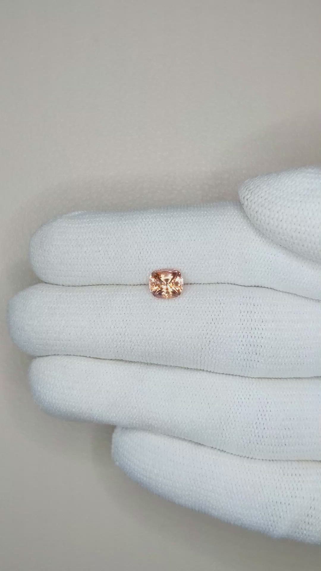 1.17 Ct. Peach Sapphire from Ceylon (Sri Lanka) Size Video