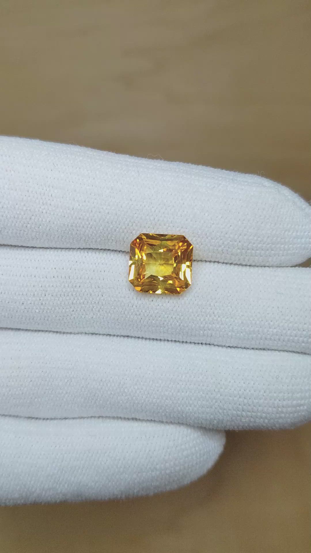 5.53 Ct. Yellow Sapphire from Ceylon (Sri Lanka) Size Video