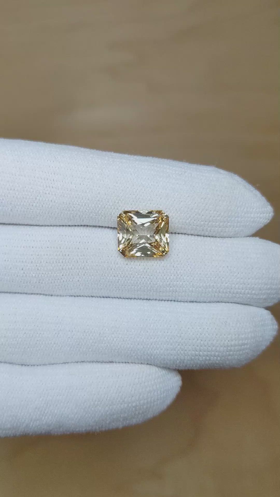 6.38 Ct. Yellow Sapphire from Ceylon (Sri Lanka) Size Video