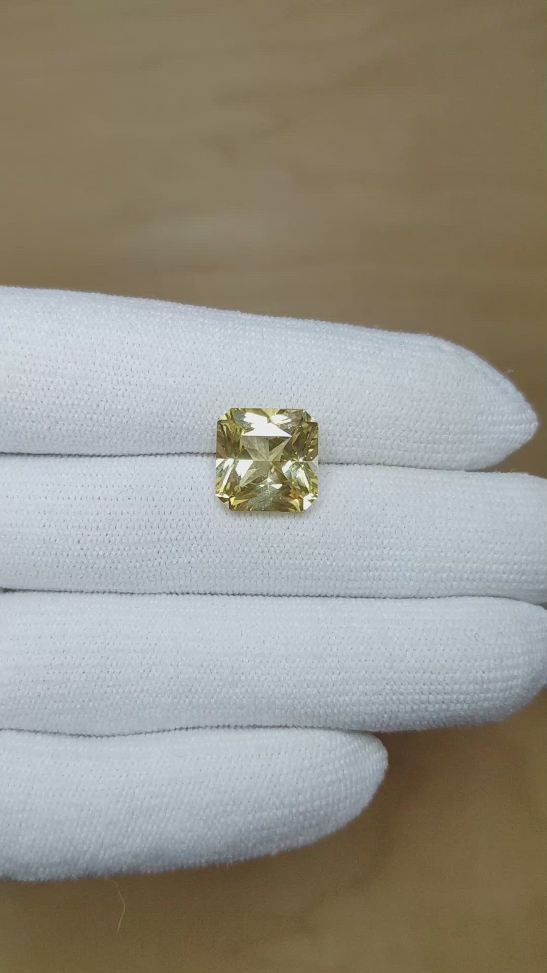 6.99 Ct. Yellow Sapphire from Ceylon (Sri Lanka) Size Video