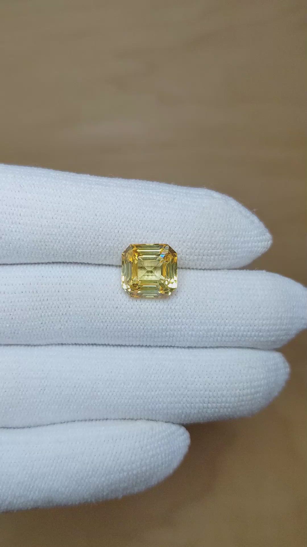 6.08 Ct. Yellow Sapphire from Ceylon (Sri Lanka) Size Video