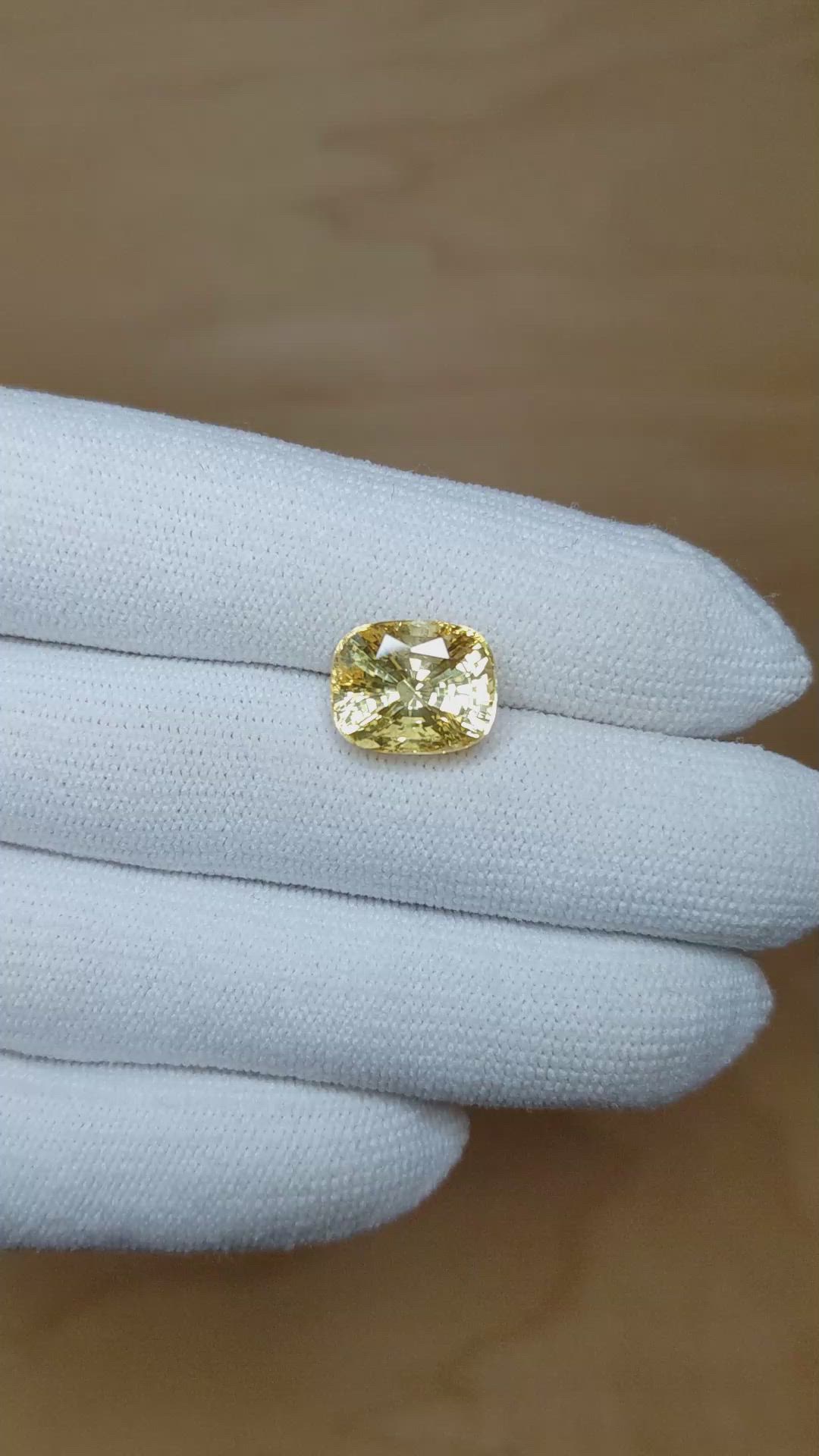 8.57 Ct. Yellow Sapphire from Ceylon (Sri Lanka) Size Video
