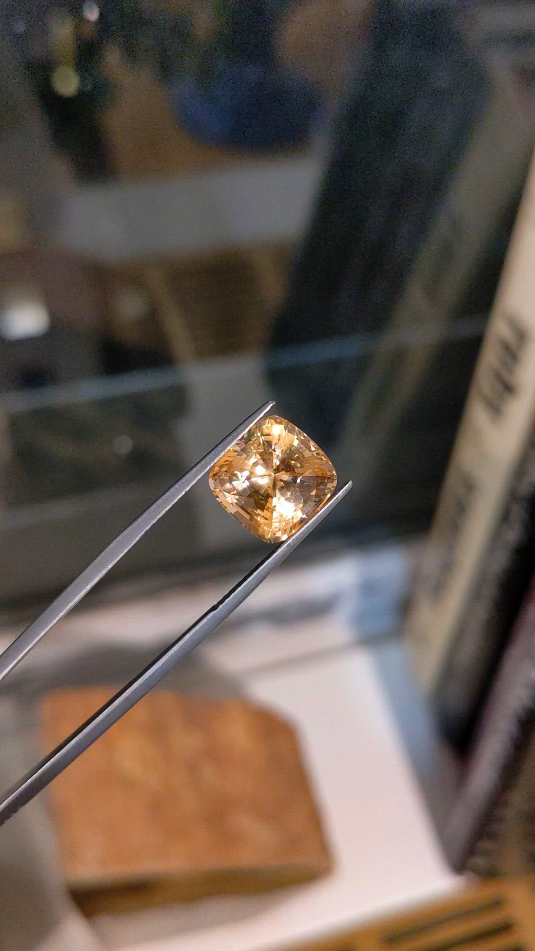 7.95 Ct. Orangish Yellow Sapphire from Ceylon (Sri Lanka) Size Video