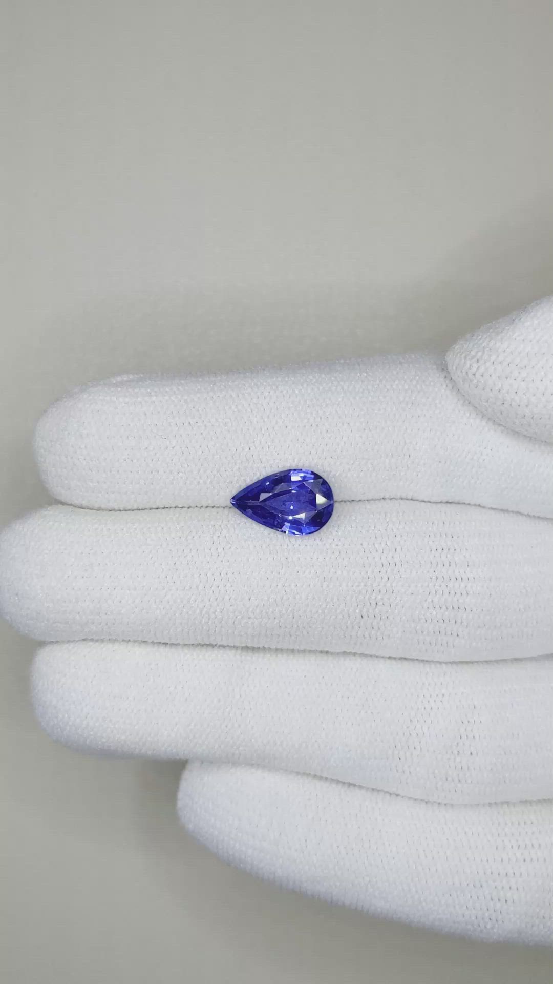 2.04 Ct. Blue Sapphire from Ceylon (Sri Lanka) Size Video