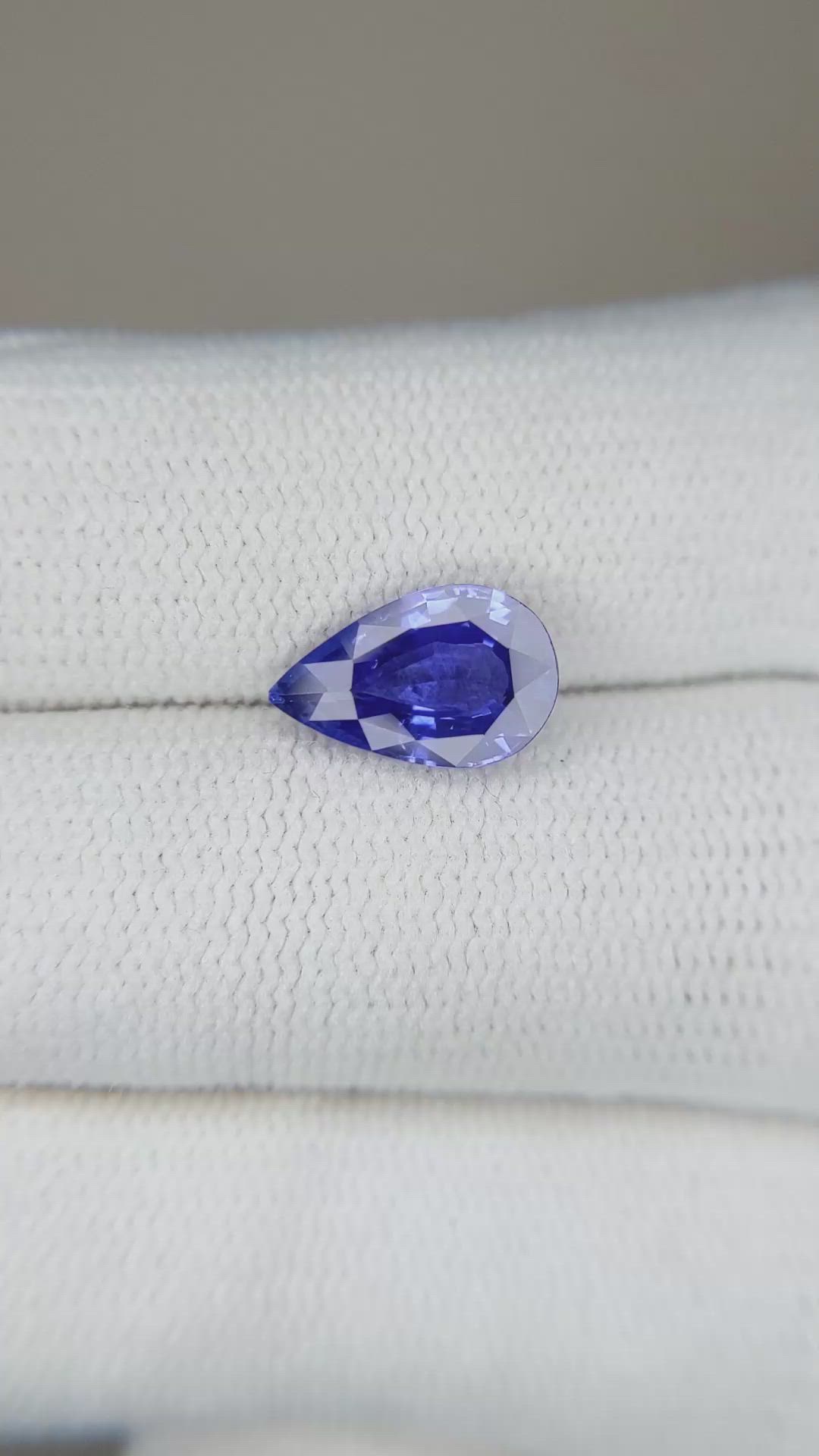 2.04 Ct. Blue Sapphire from Ceylon (Sri Lanka) Size Video