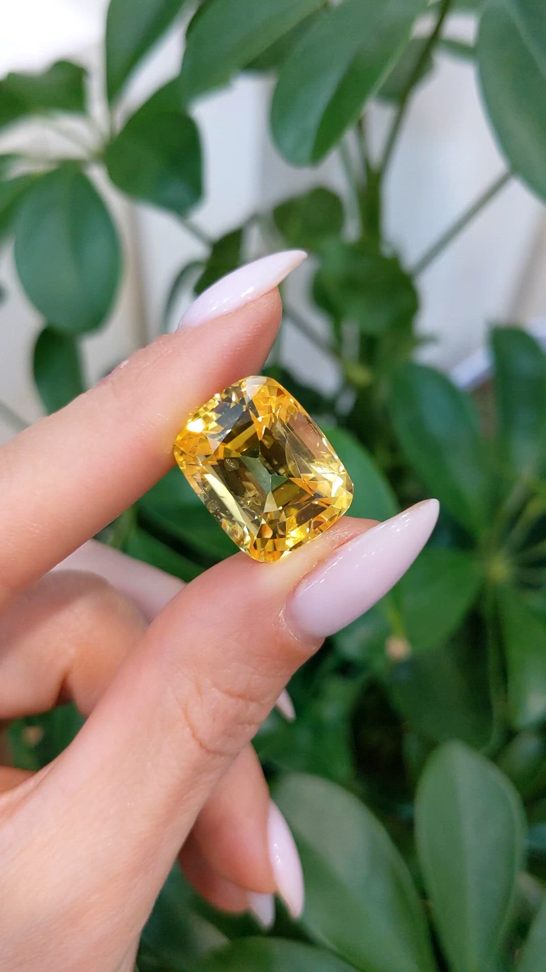 29.17 Ct. Yellow Sapphire from Ceylon (Sri Lanka) Size Video