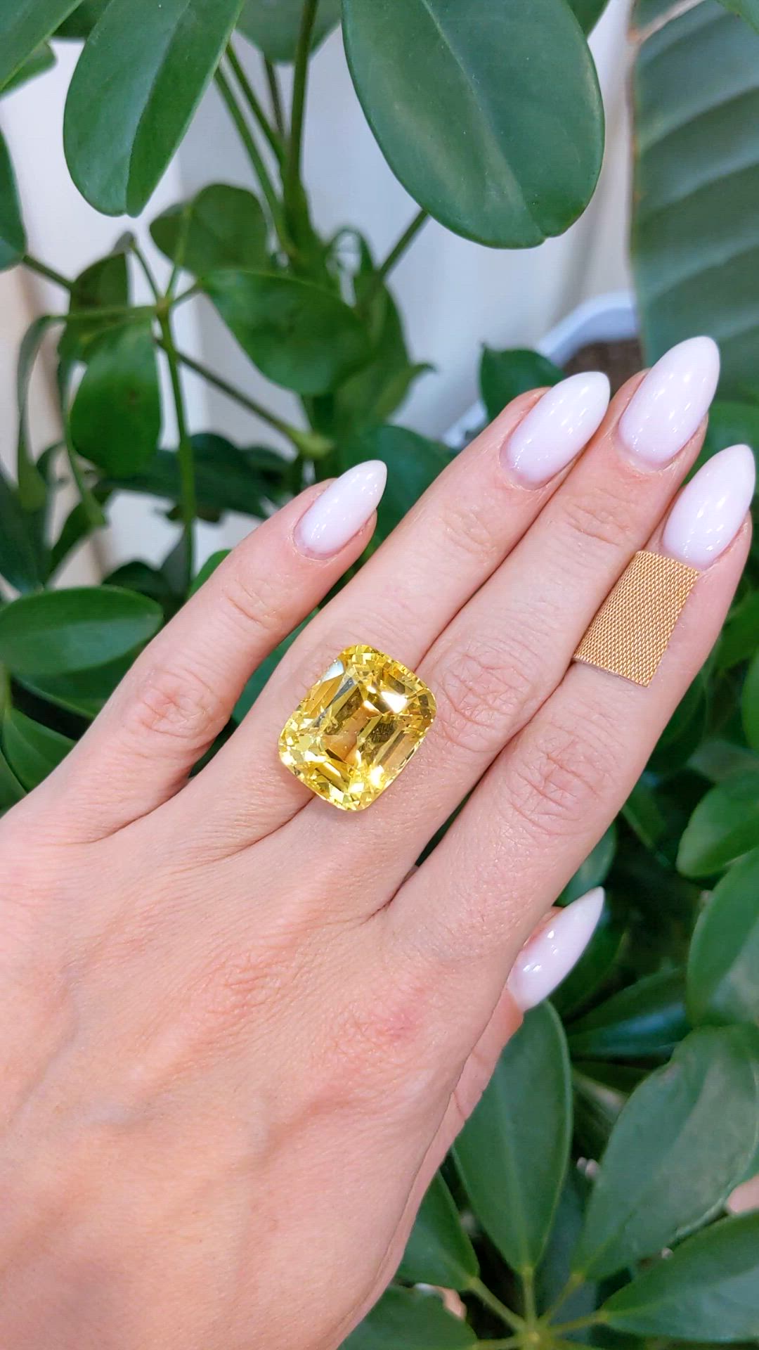 29.17 Ct. Yellow Sapphire from Ceylon (Sri Lanka) Size Video