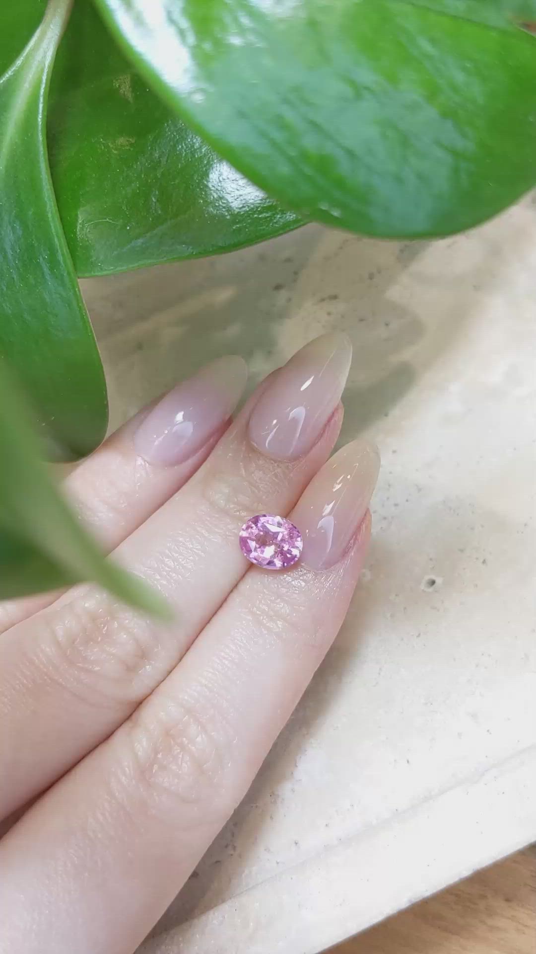 2.00 Ct. Pink Sapphire from Ceylon (Sri Lanka) Size Video