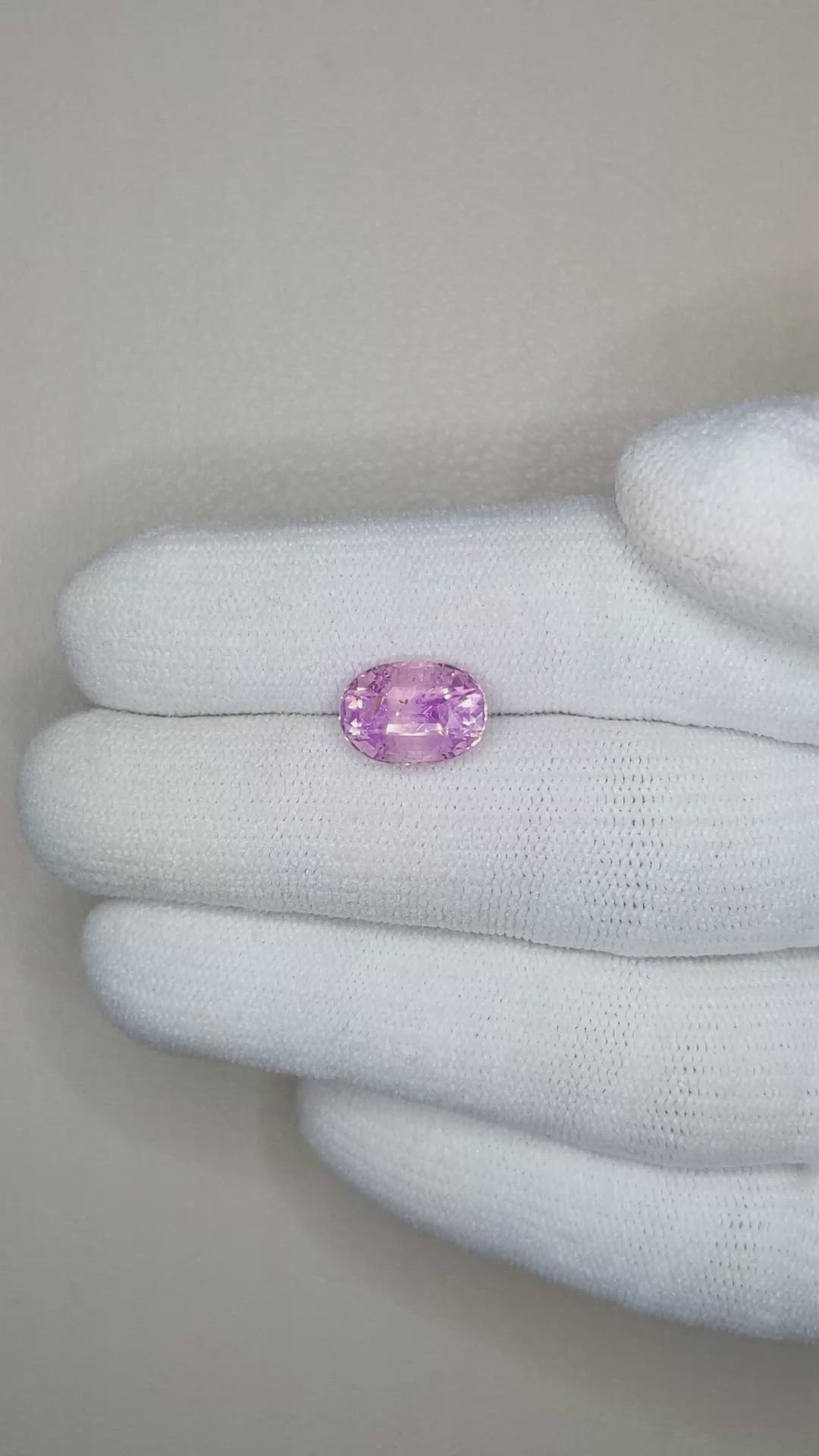 3.64 Ct. Purplish Pink Sapphire from Ceylon (Sri Lanka) Size Video
